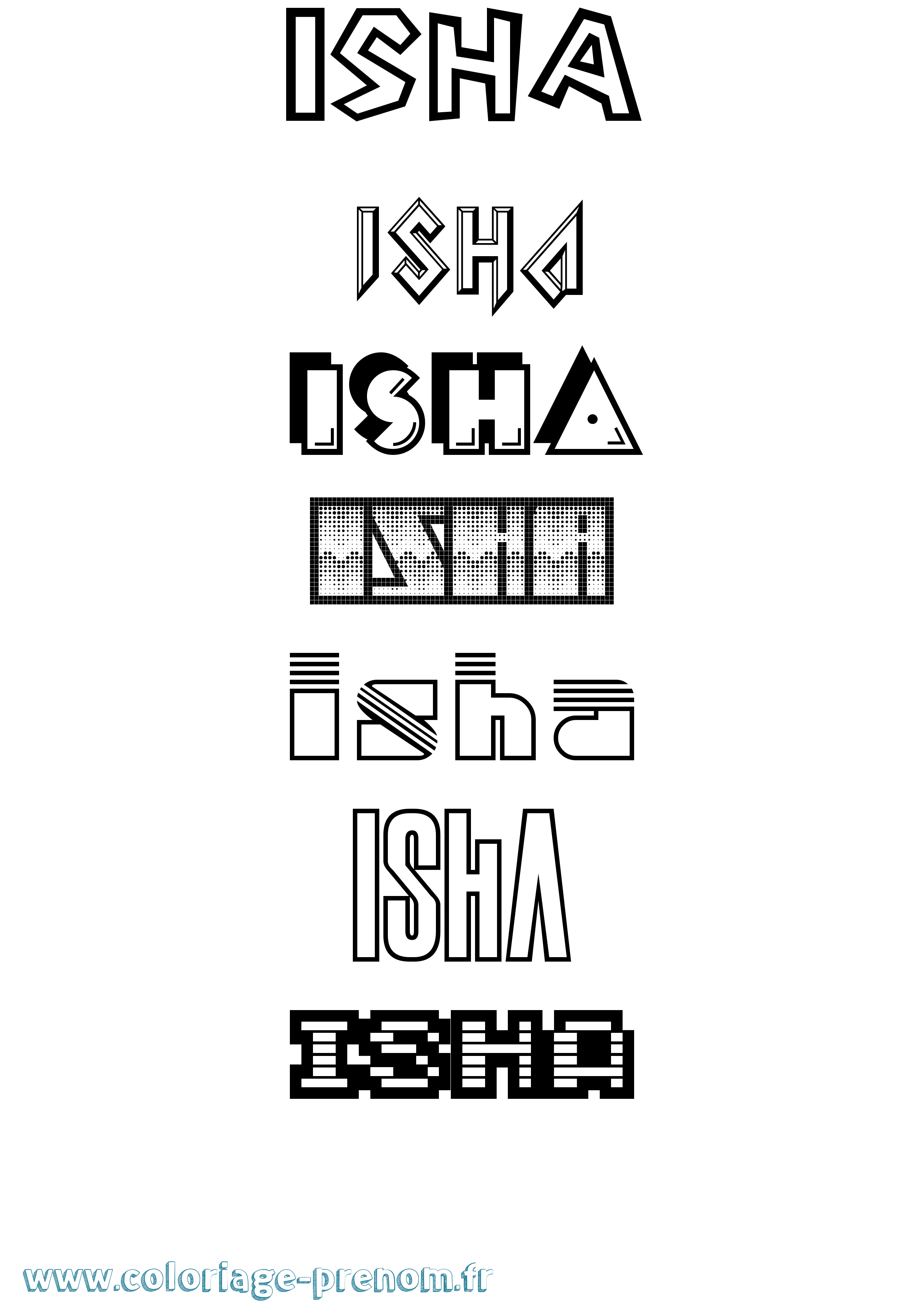 Coloriage Isha Jeux Vidéos Coloriage prénom Isha Jeux Vidéos