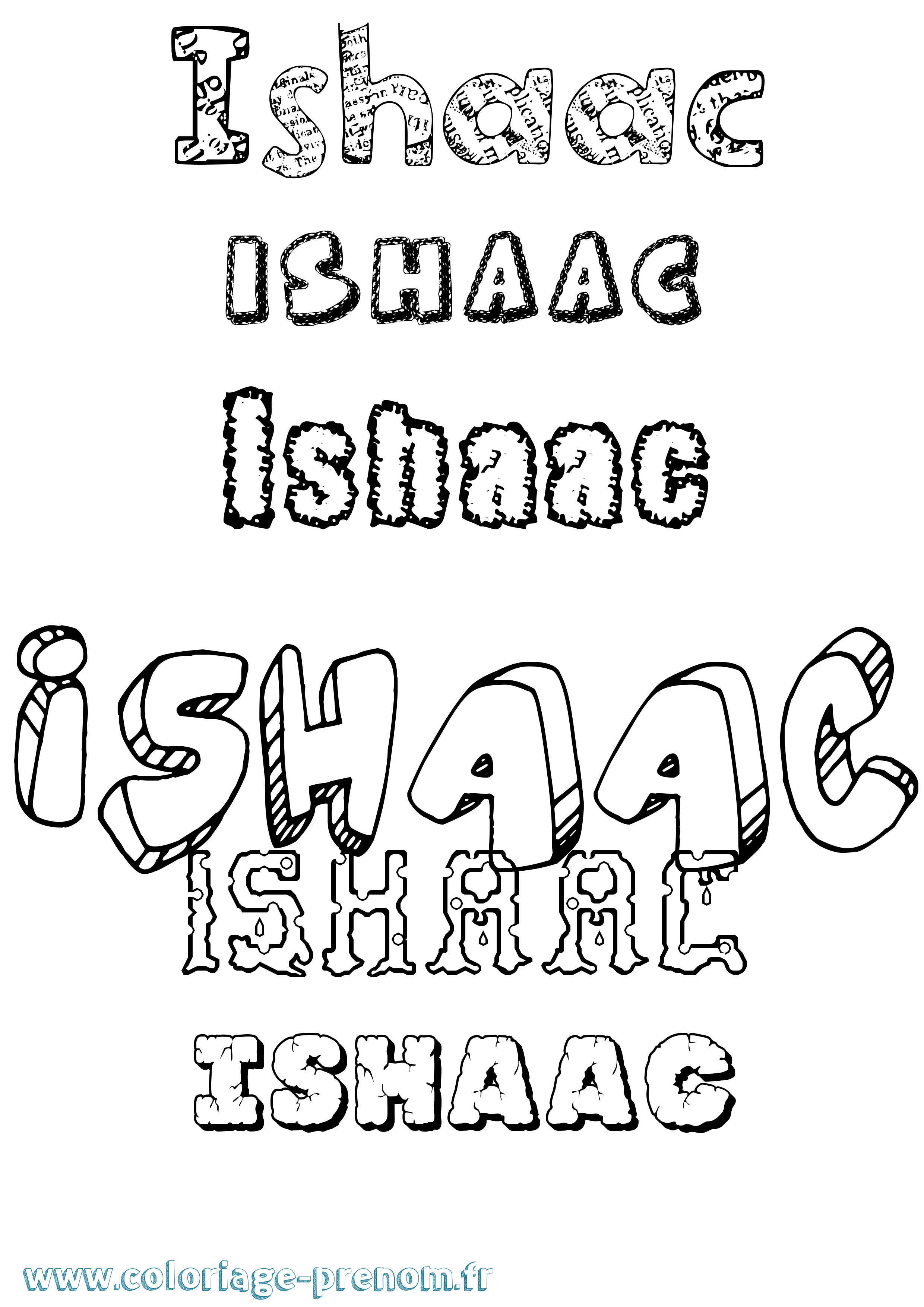 Coloriage Ishaac Destructuré Coloriage prénom Ishaac Destructuré