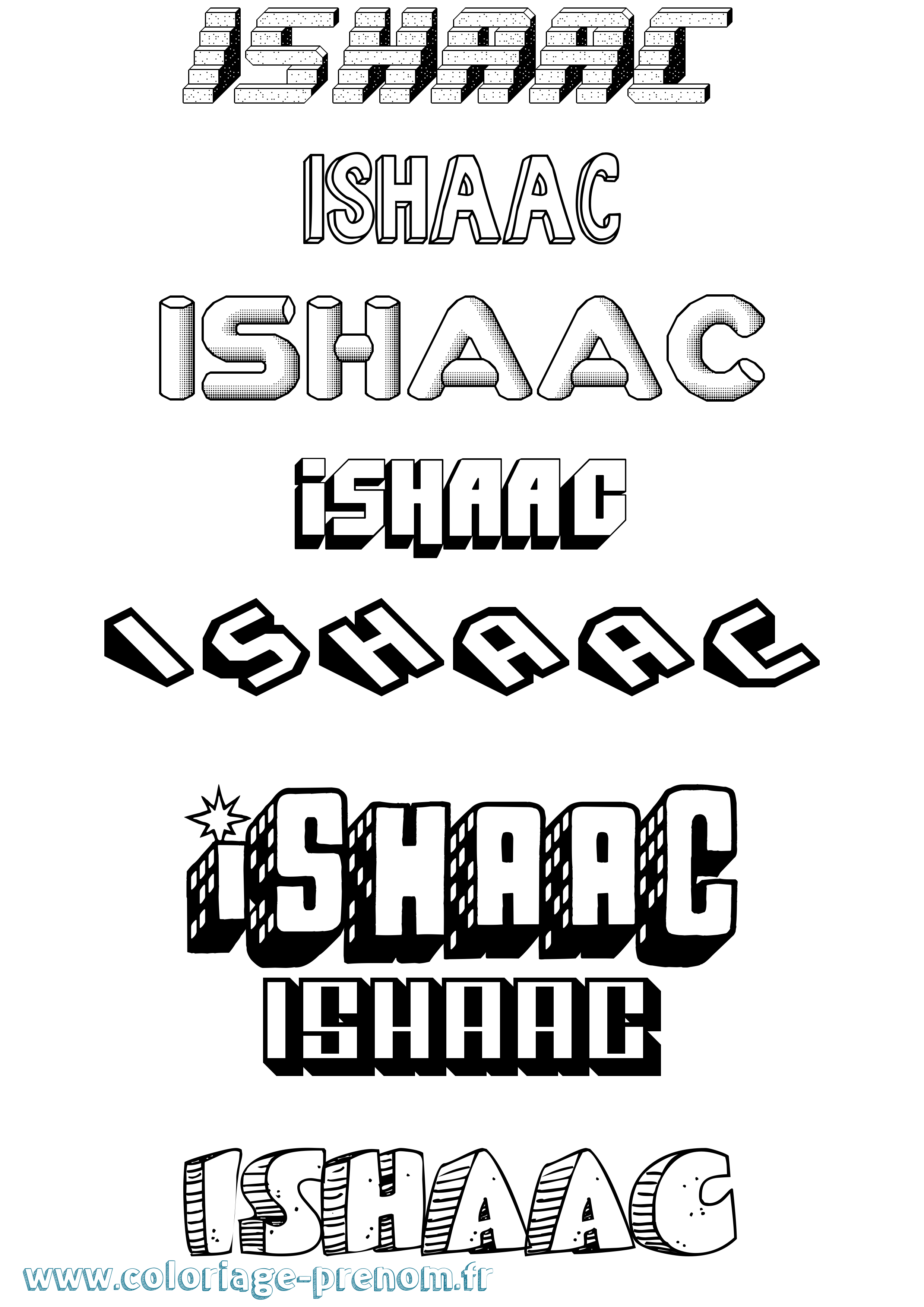 Coloriage Ishaac Effet 3D Coloriage prénom Ishaac Effet 3D