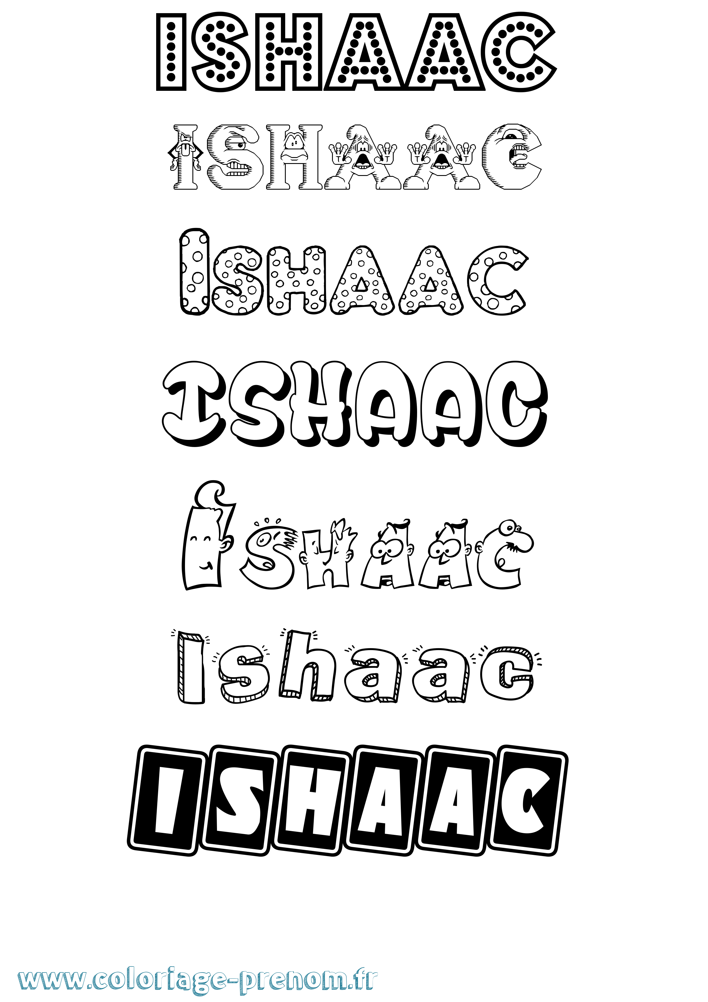 Coloriage Ishaac Fun Coloriage prénom Ishaac Fun