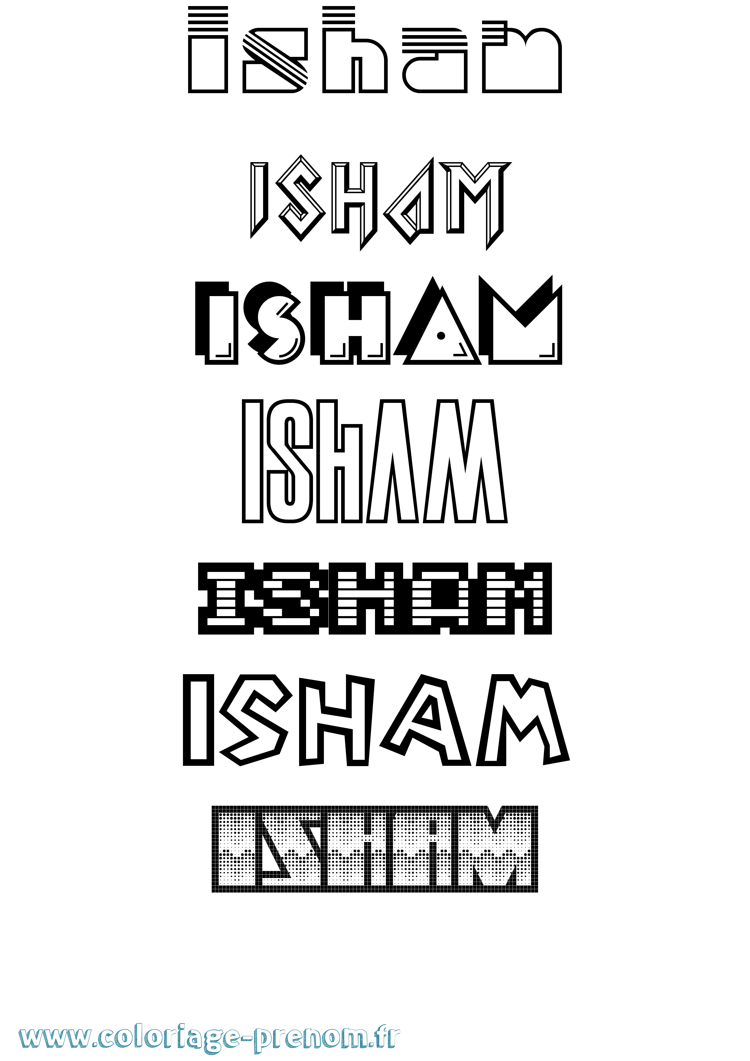 Coloriage Isham Jeux Vidéos Coloriage prénom Isham Jeux Vidéos