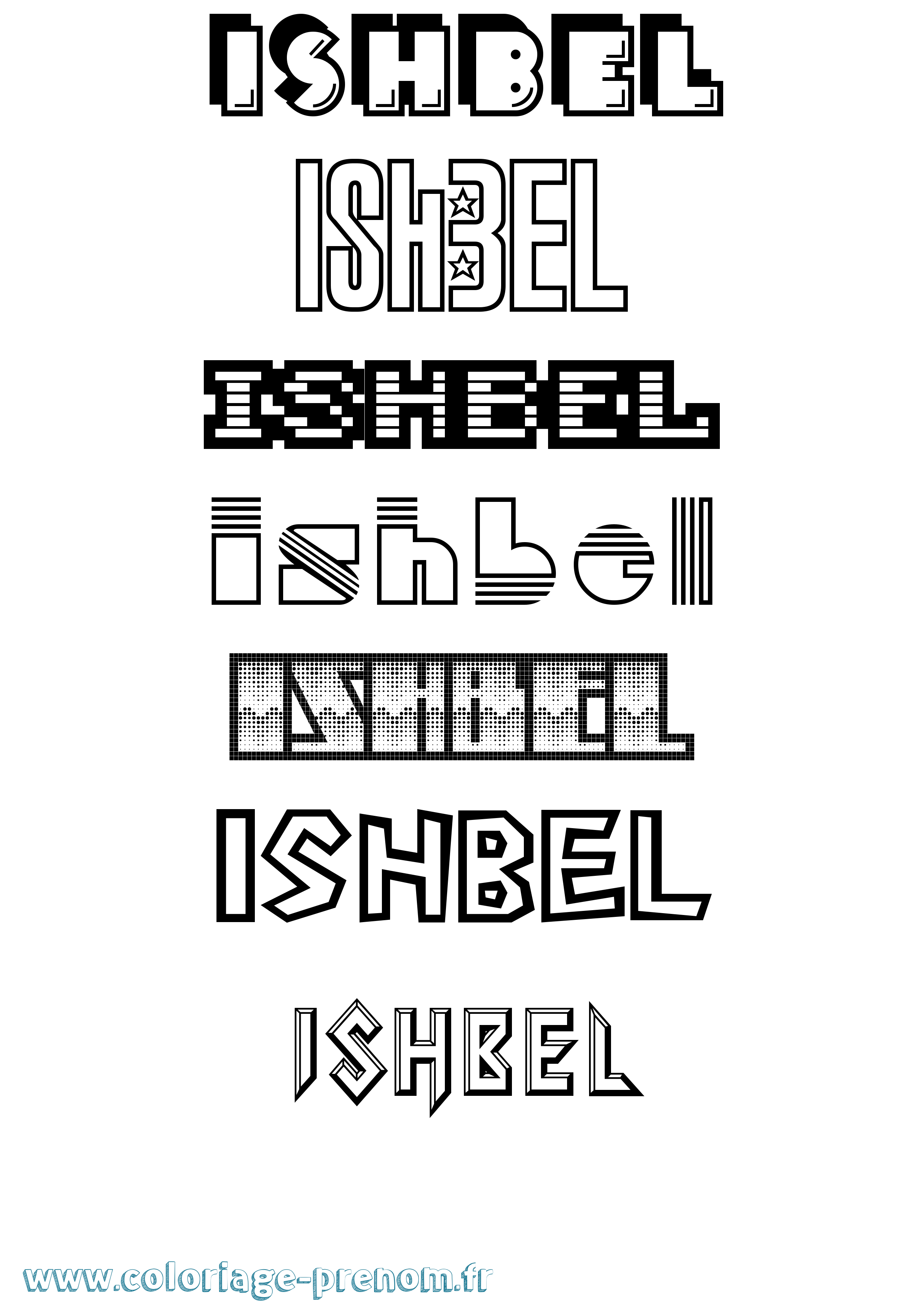 Coloriage Ishbel Jeux Vidéos Coloriage prénom Ishbel Jeux Vidéos