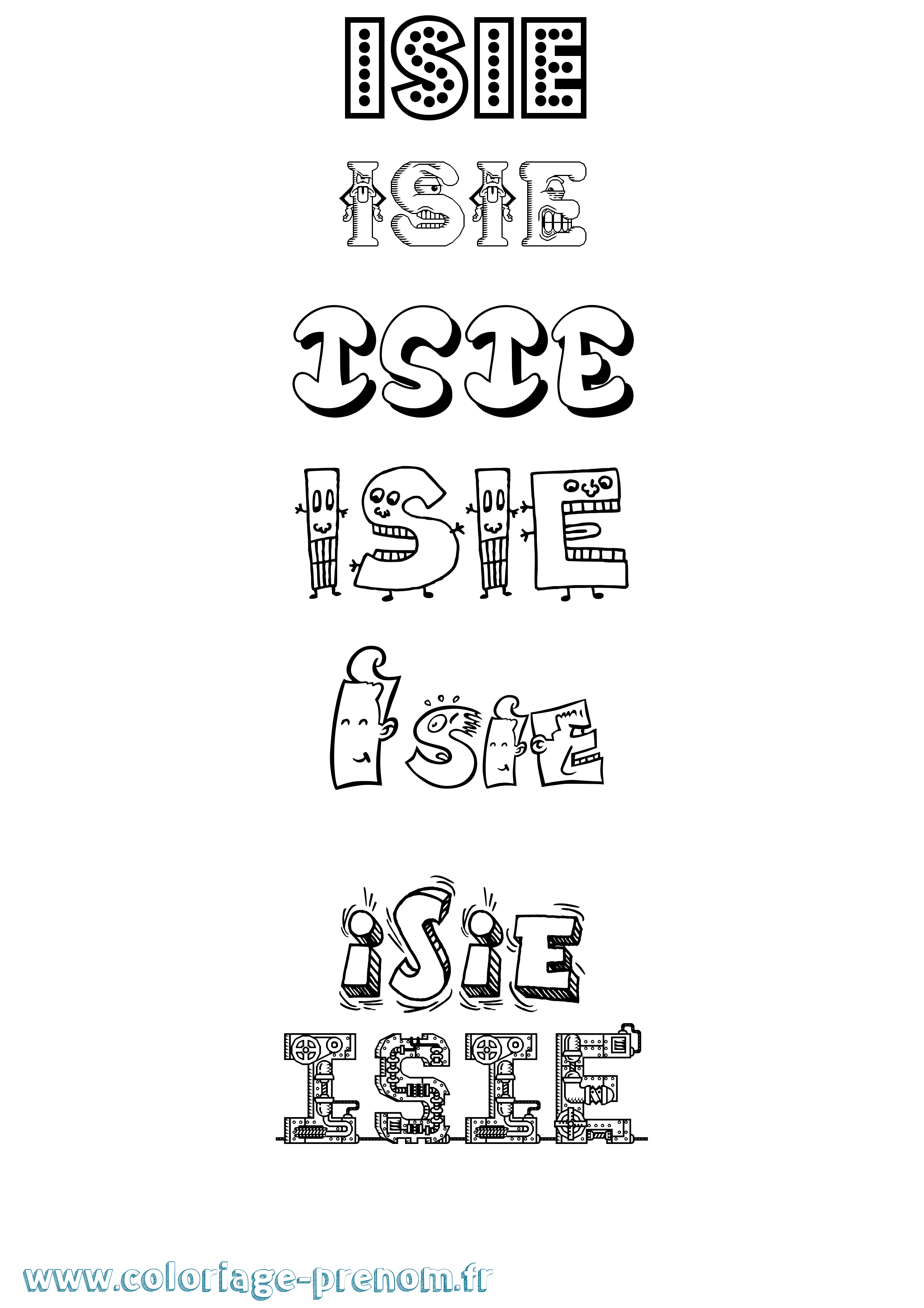Coloriage Isie Fun Coloriage prénom Isie Fun