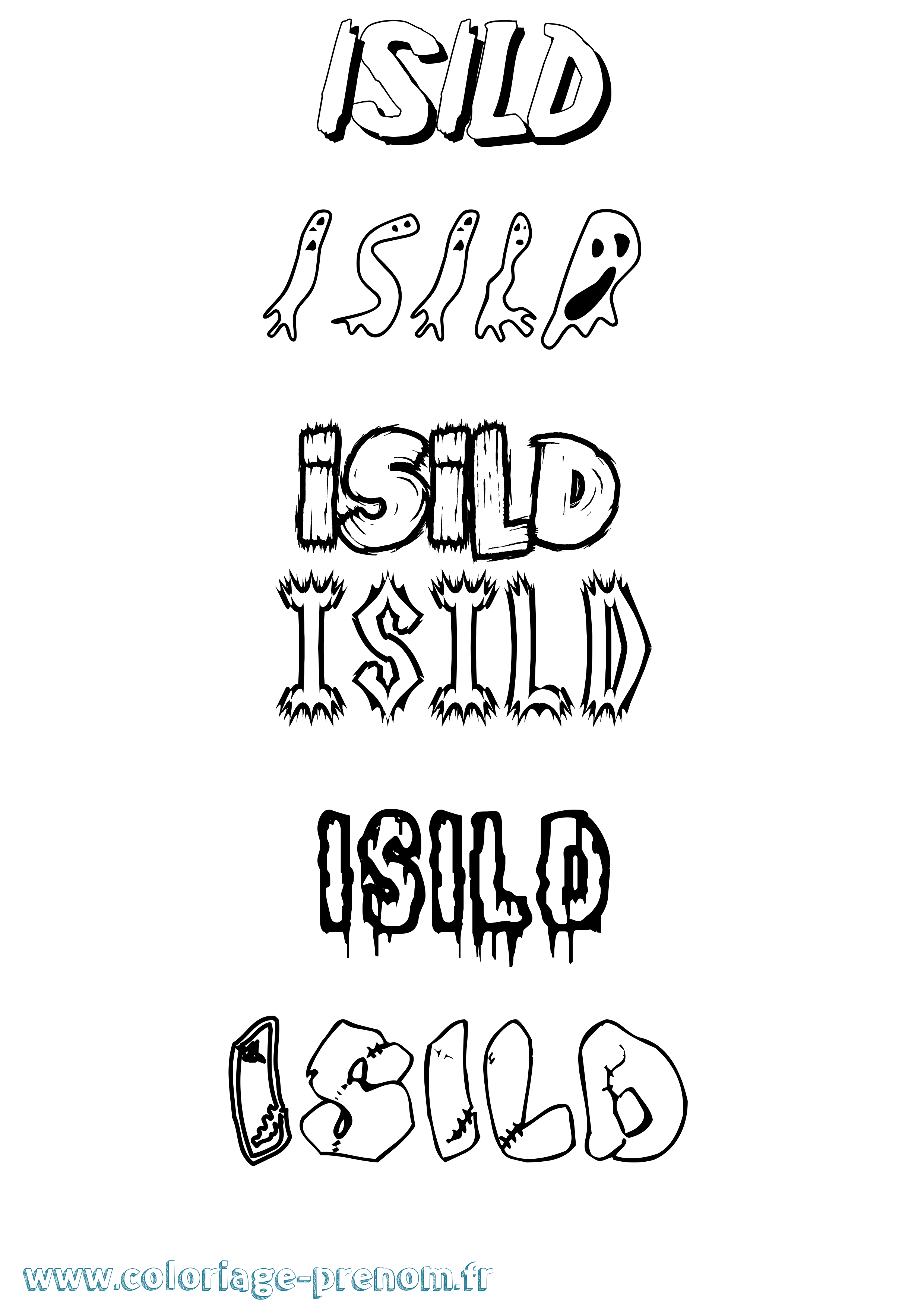 Coloriage Isild Frisson Coloriage prénom Isild Frisson