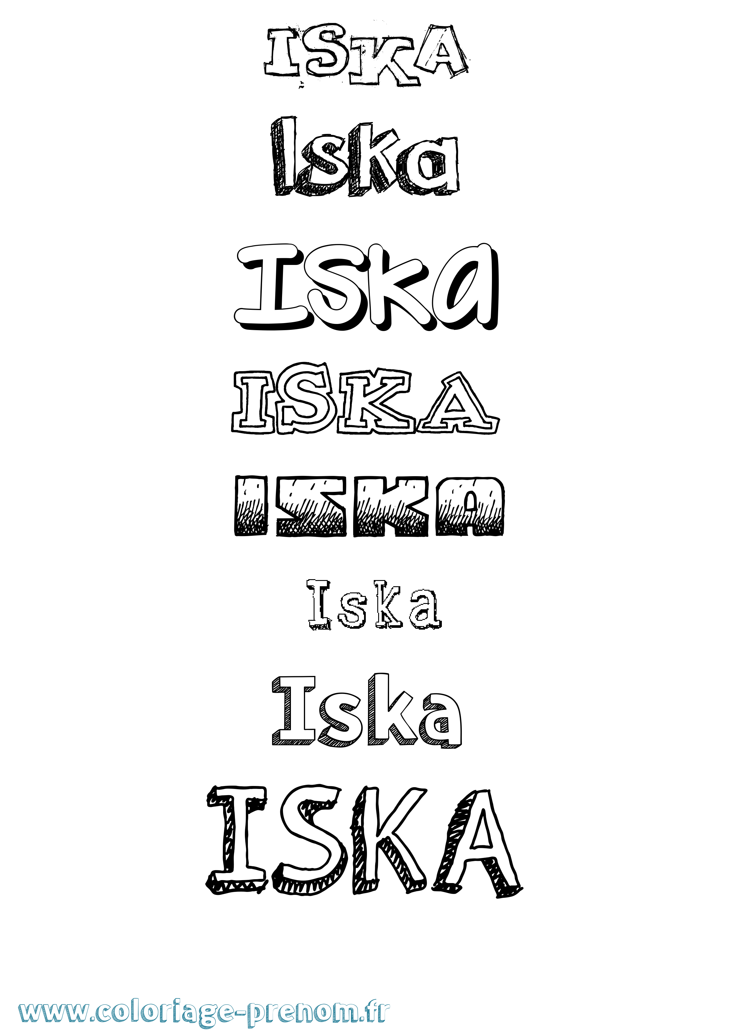 Coloriage Iska Dessiné Coloriage prénom Iska Dessiné