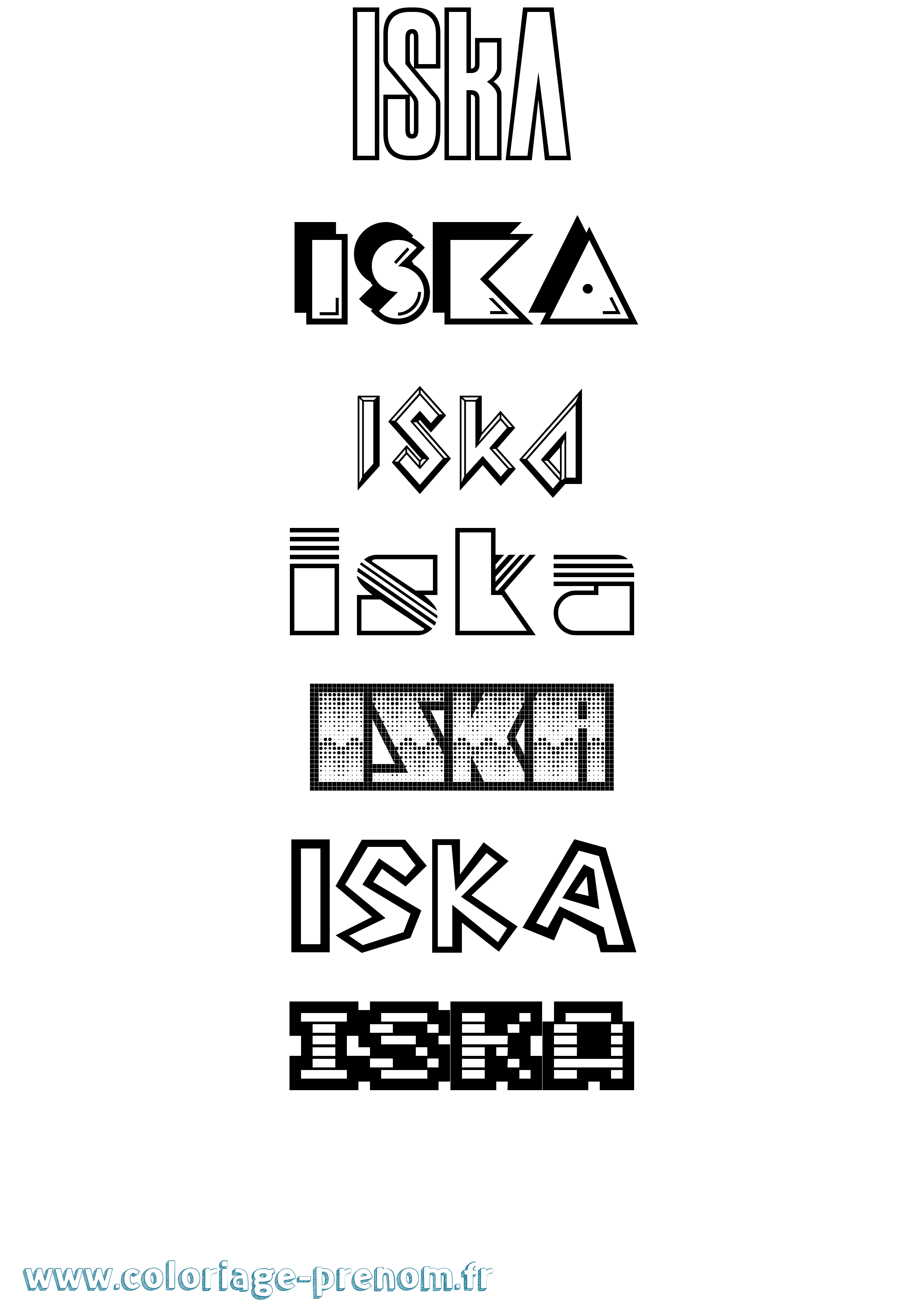 Coloriage Iska Jeux Vidéos Coloriage prénom Iska Jeux Vidéos