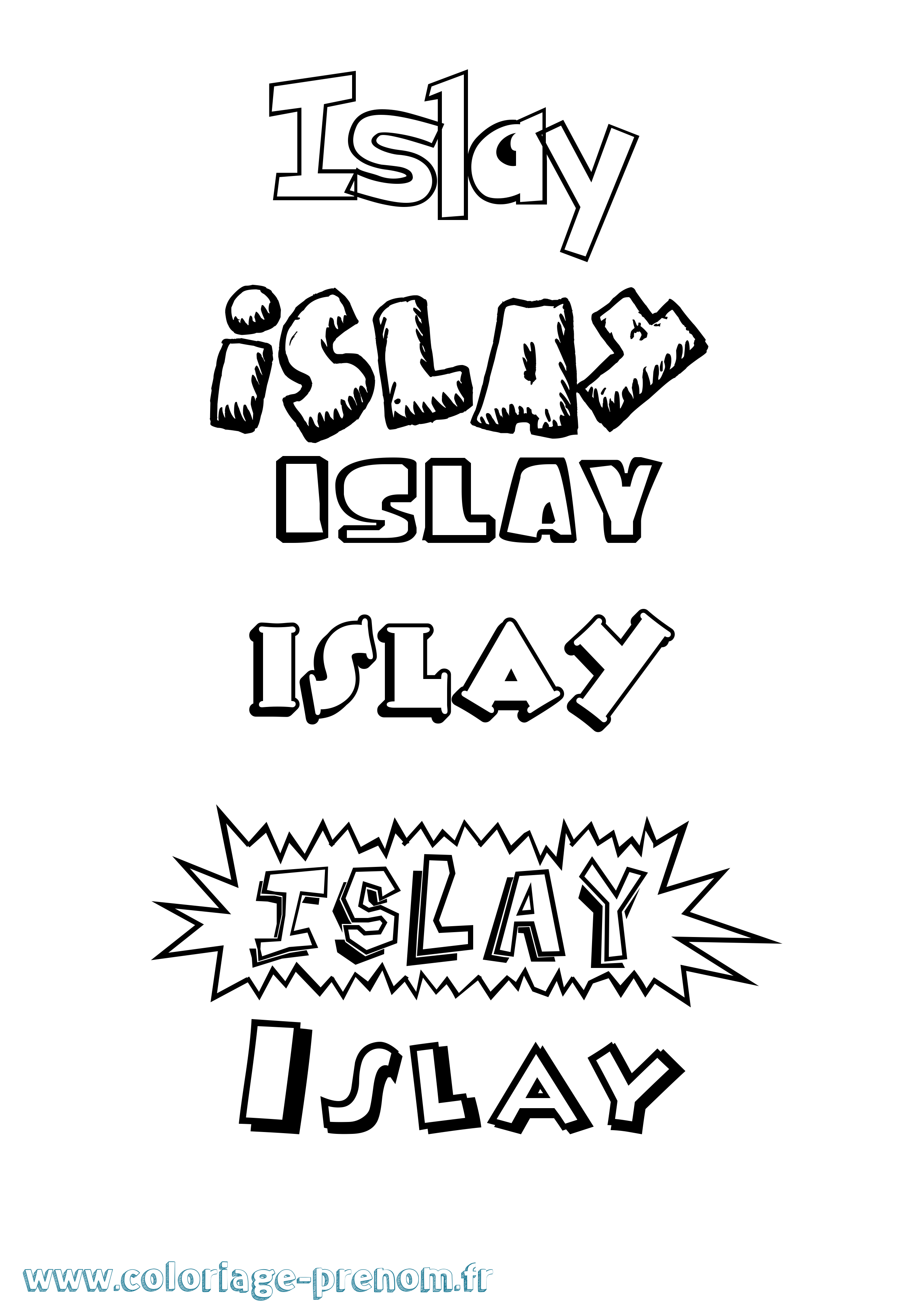 Coloriage Islay Dessin Animé Coloriage prénom Islay Dessin Animé