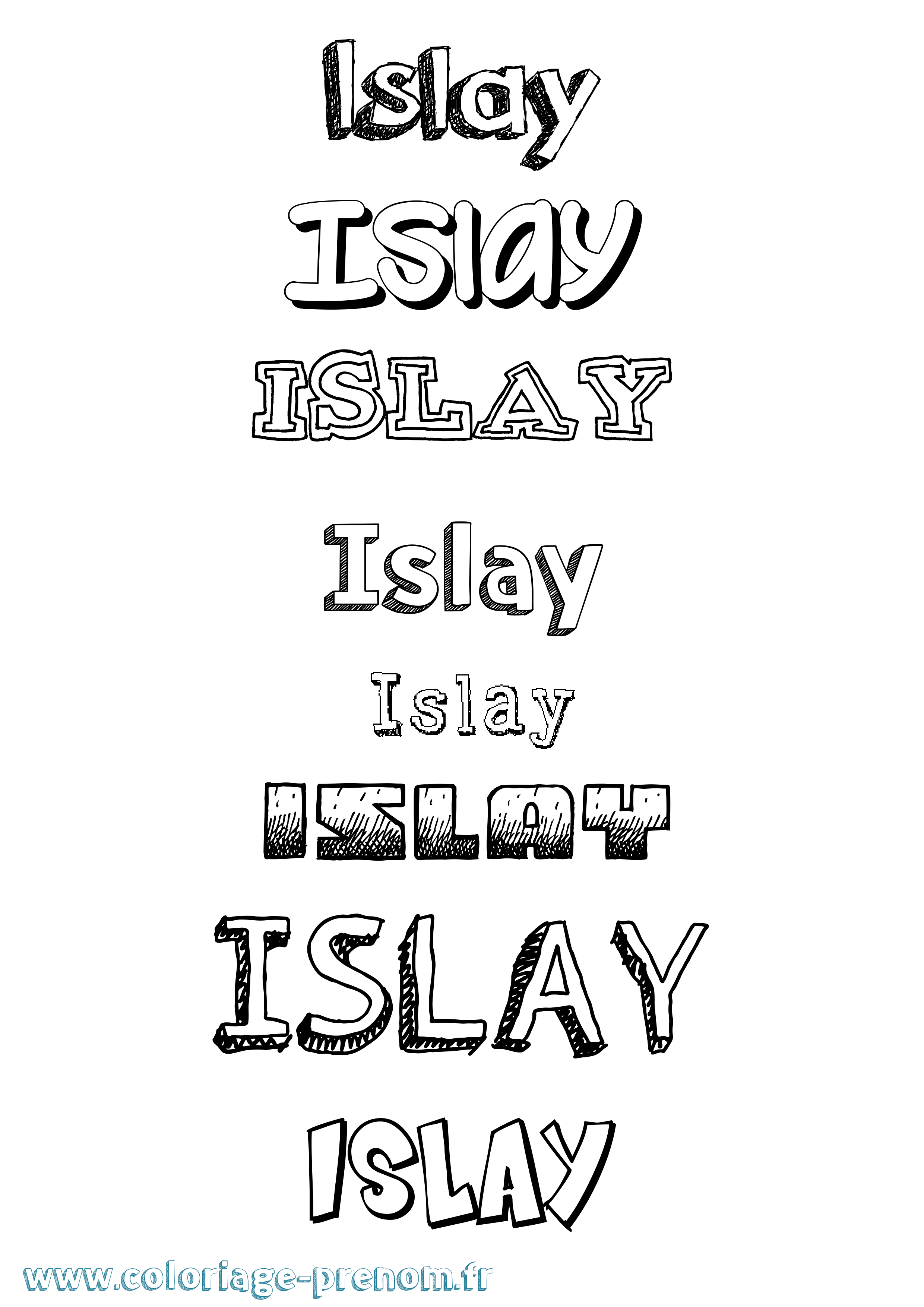 Coloriage Islay Dessiné Coloriage prénom Islay Dessiné