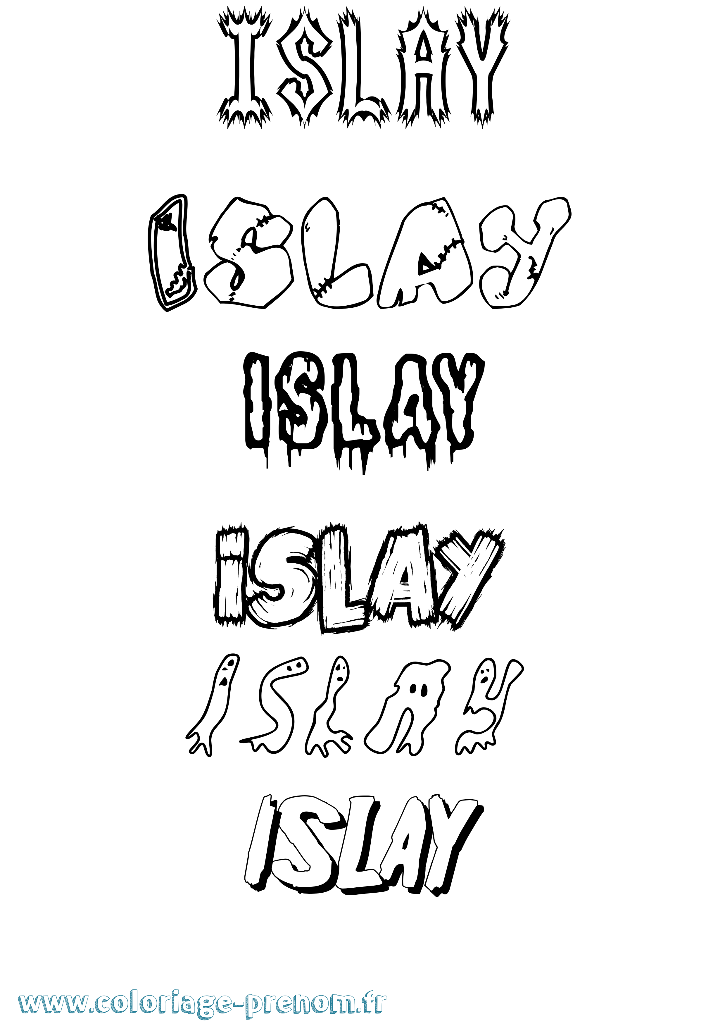 Coloriage Islay Frisson Coloriage prénom Islay Frisson