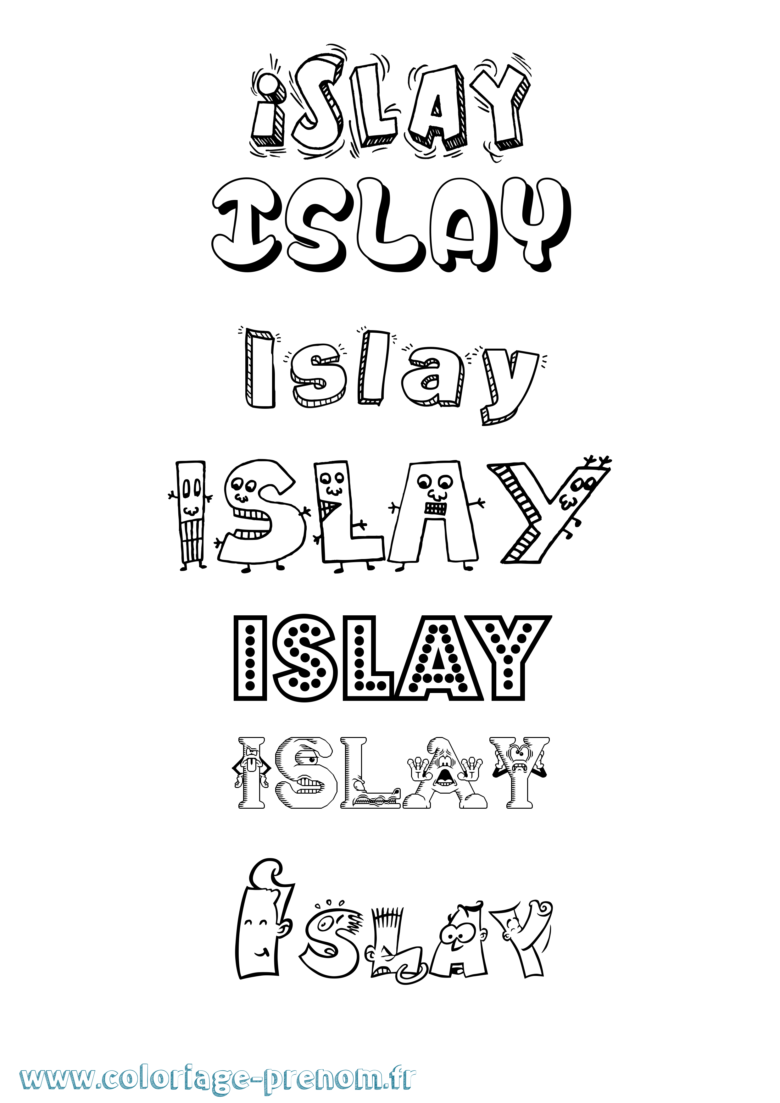Coloriage Islay Fun Coloriage prénom Islay Fun