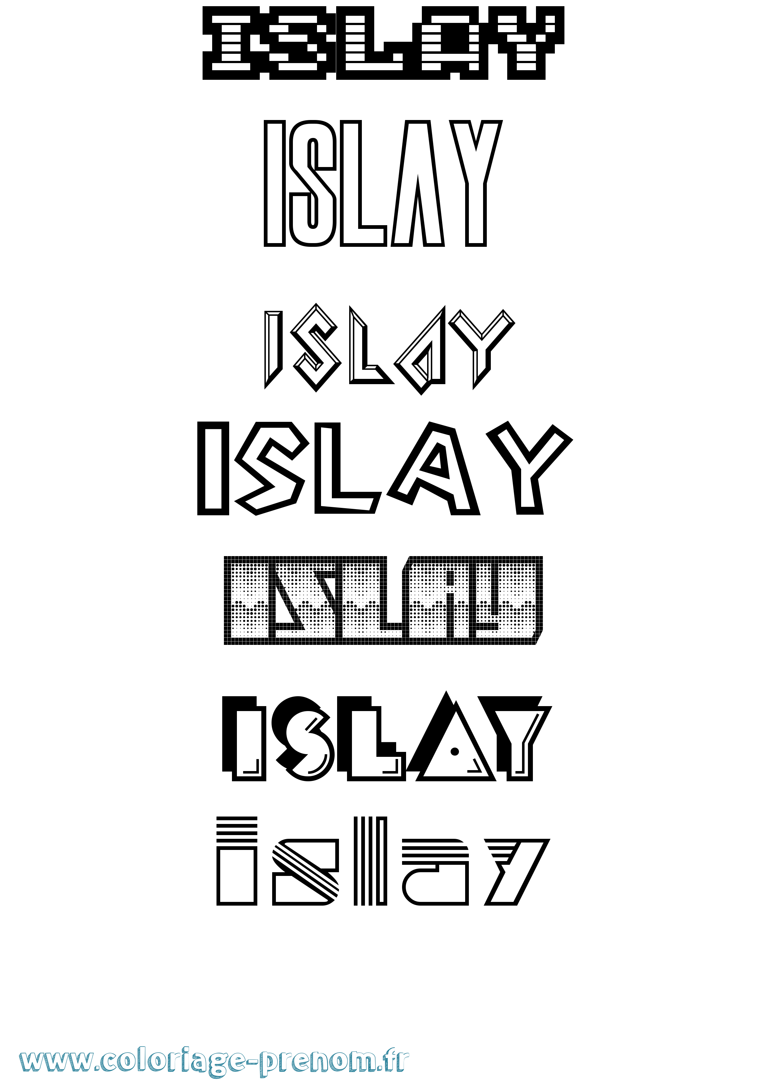 Coloriage Islay Jeux Vidéos Coloriage prénom Islay Jeux Vidéos