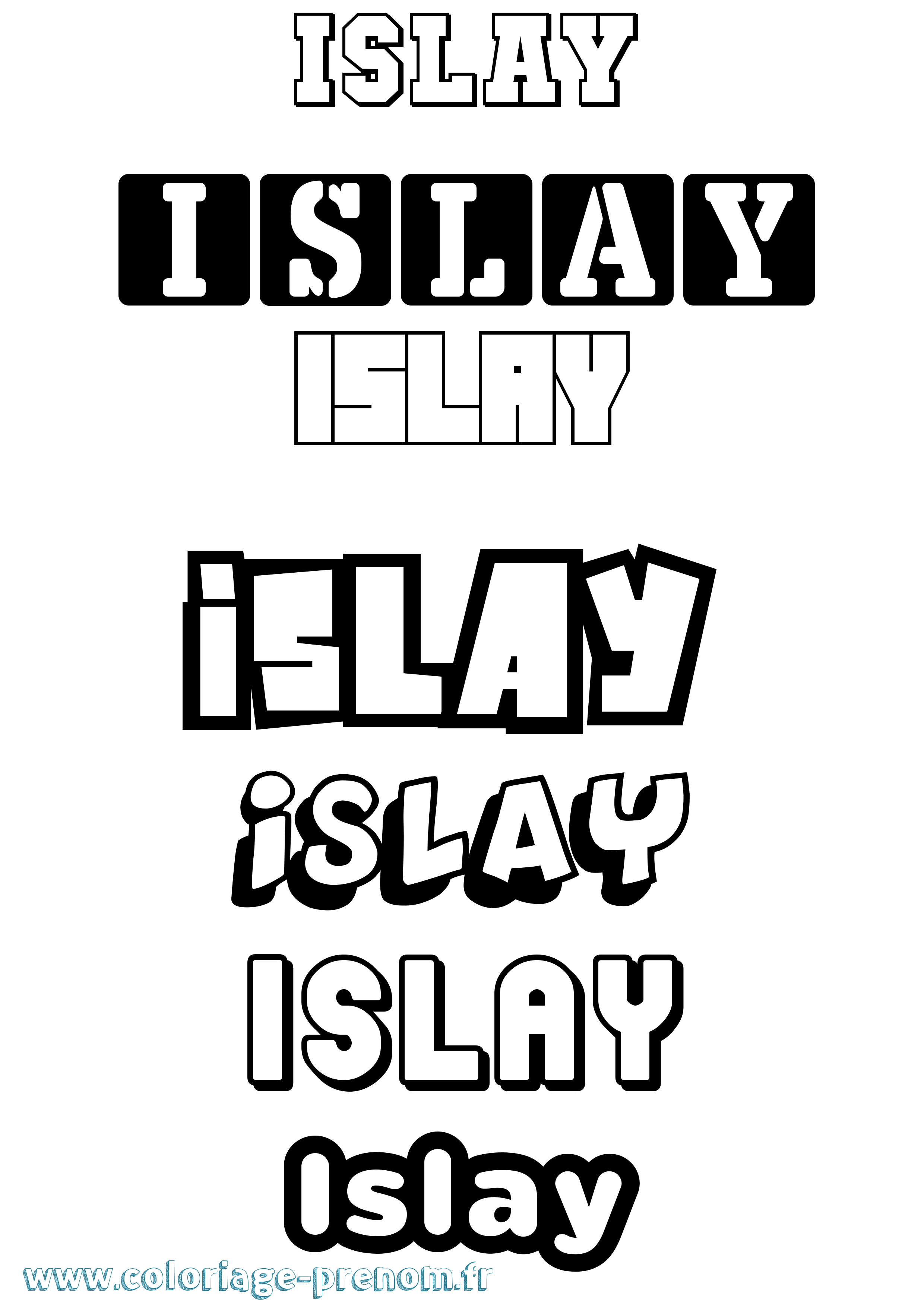 Coloriage Islay Simple Coloriage prénom Islay Simple
