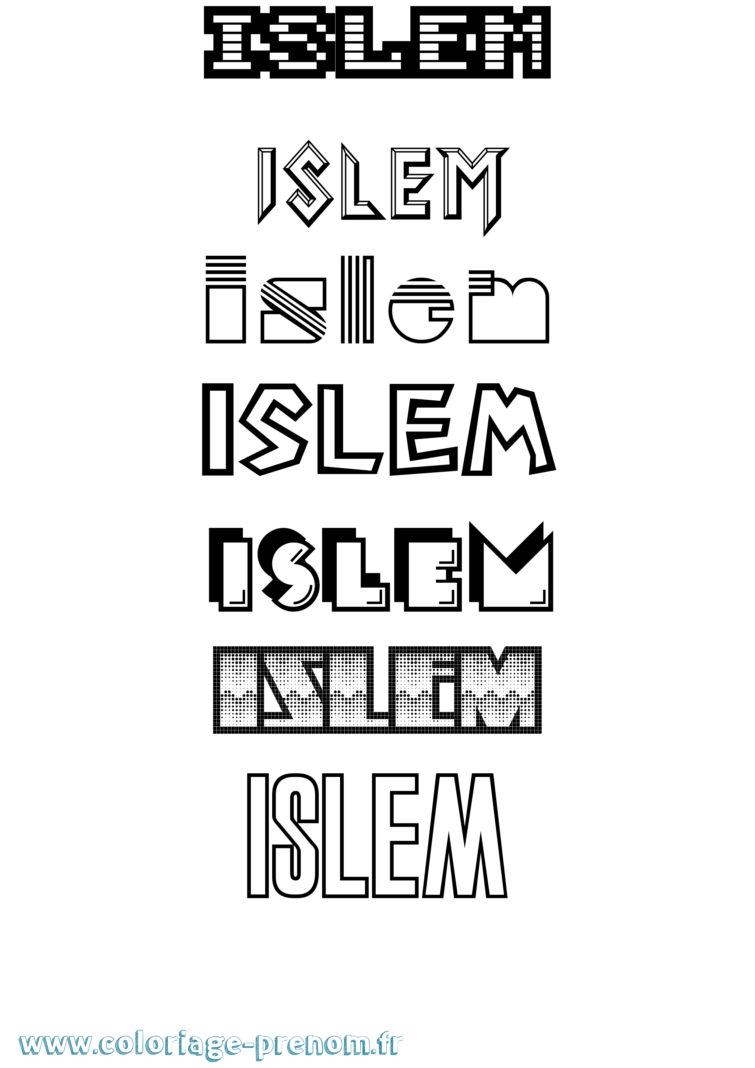 Coloriage Islem Jeux Vidéos Coloriage prénom Islem Jeux Vidéos