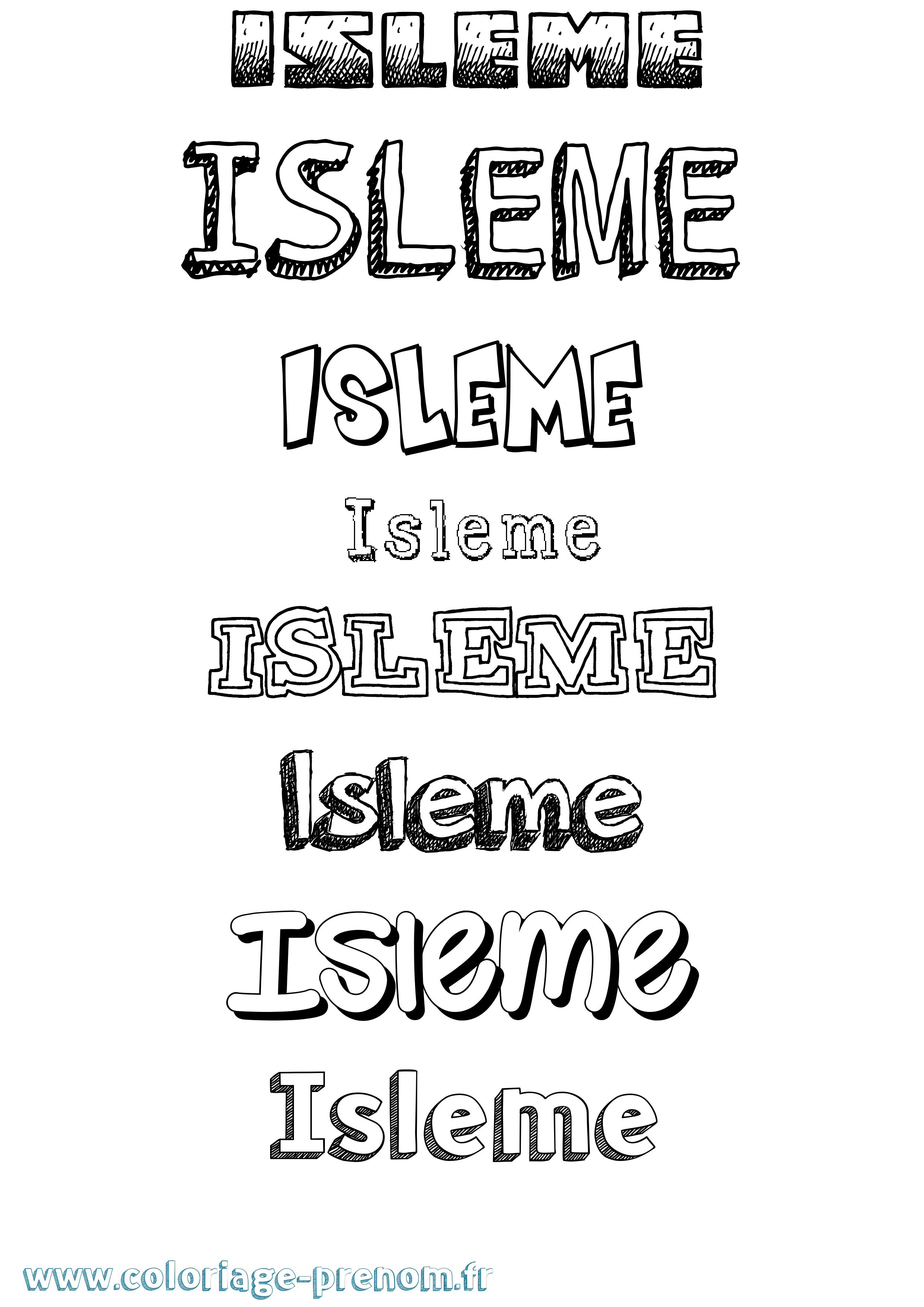 Coloriage Isleme Dessiné Coloriage prénom Isleme Dessiné