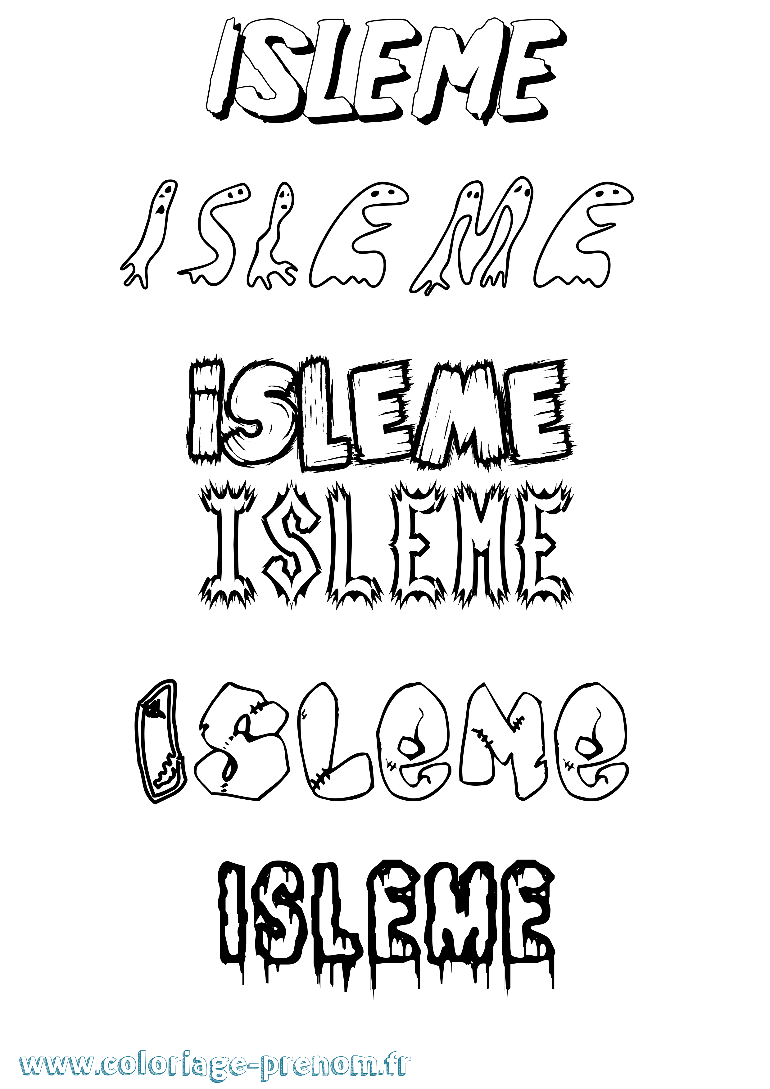 Coloriage Isleme Frisson Coloriage prénom Isleme Frisson