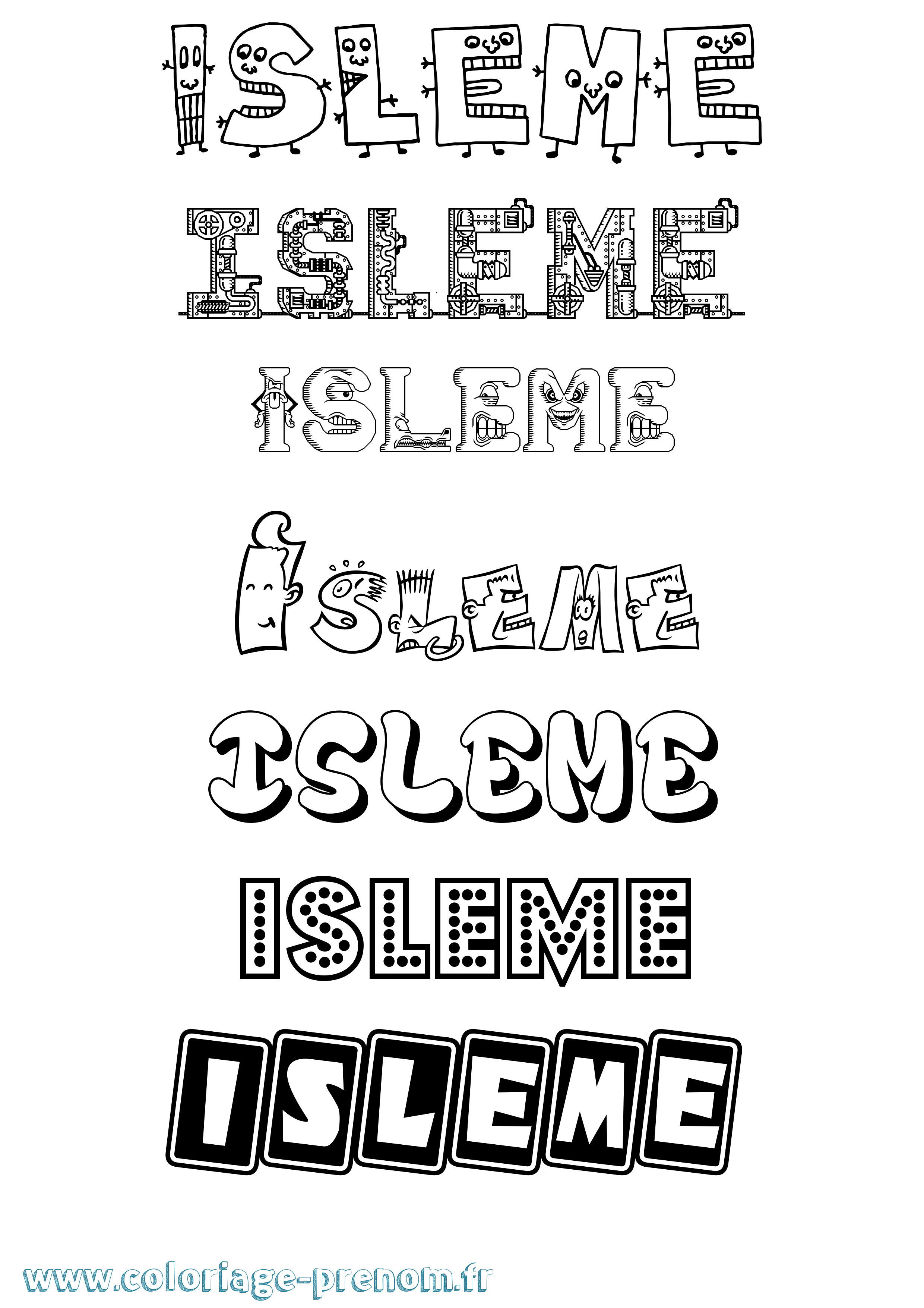 Coloriage Isleme Fun Coloriage prénom Isleme Fun