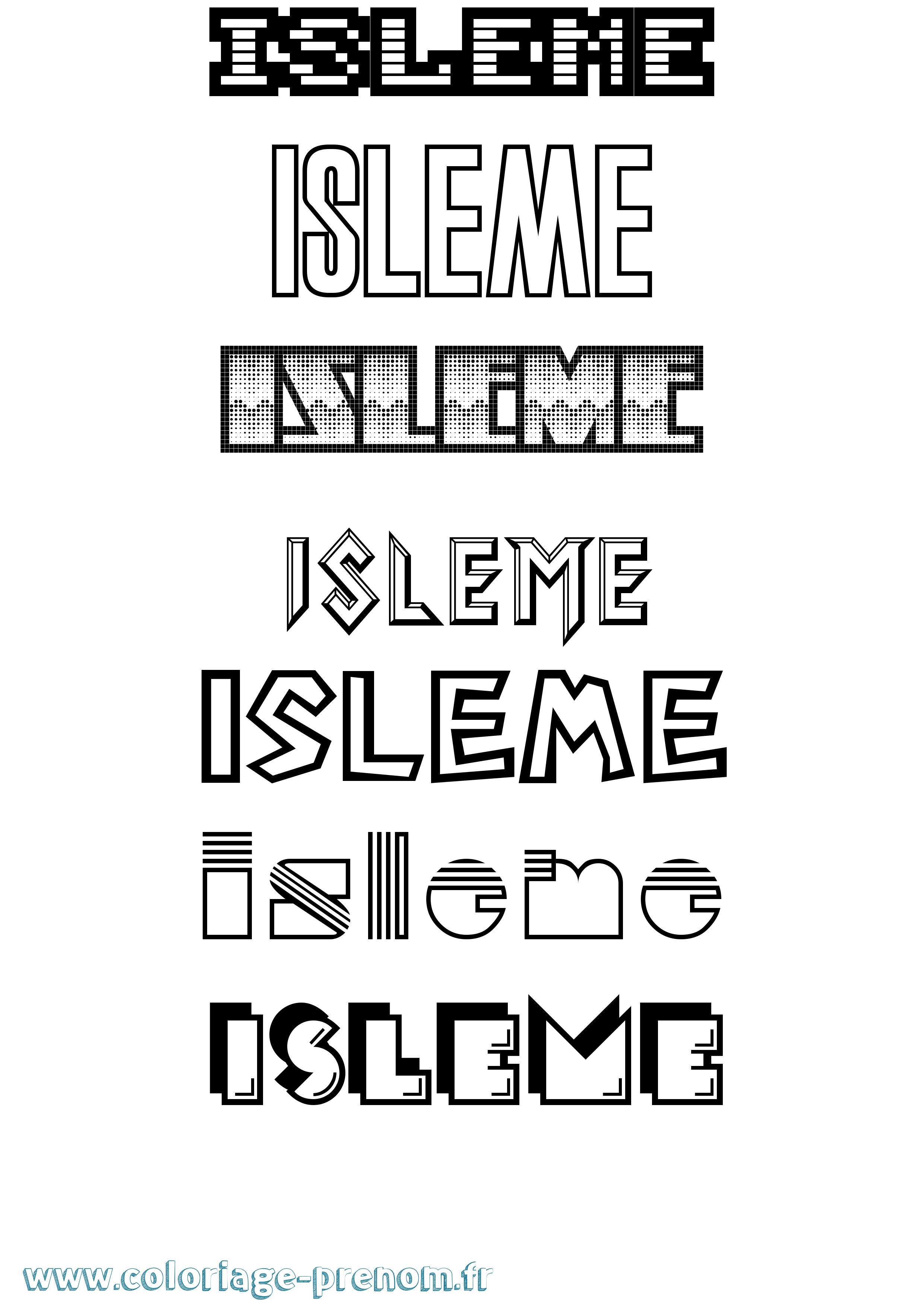 Coloriage Isleme Jeux Vidéos Coloriage prénom Isleme Jeux Vidéos