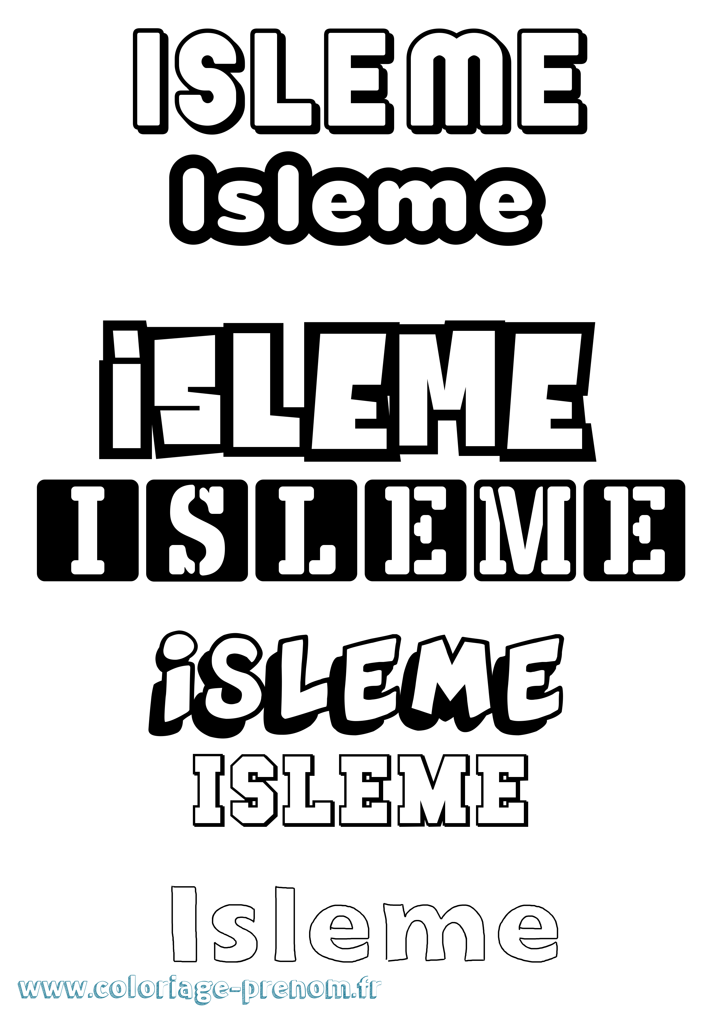 Coloriage Isleme Simple Coloriage prénom Isleme Simple