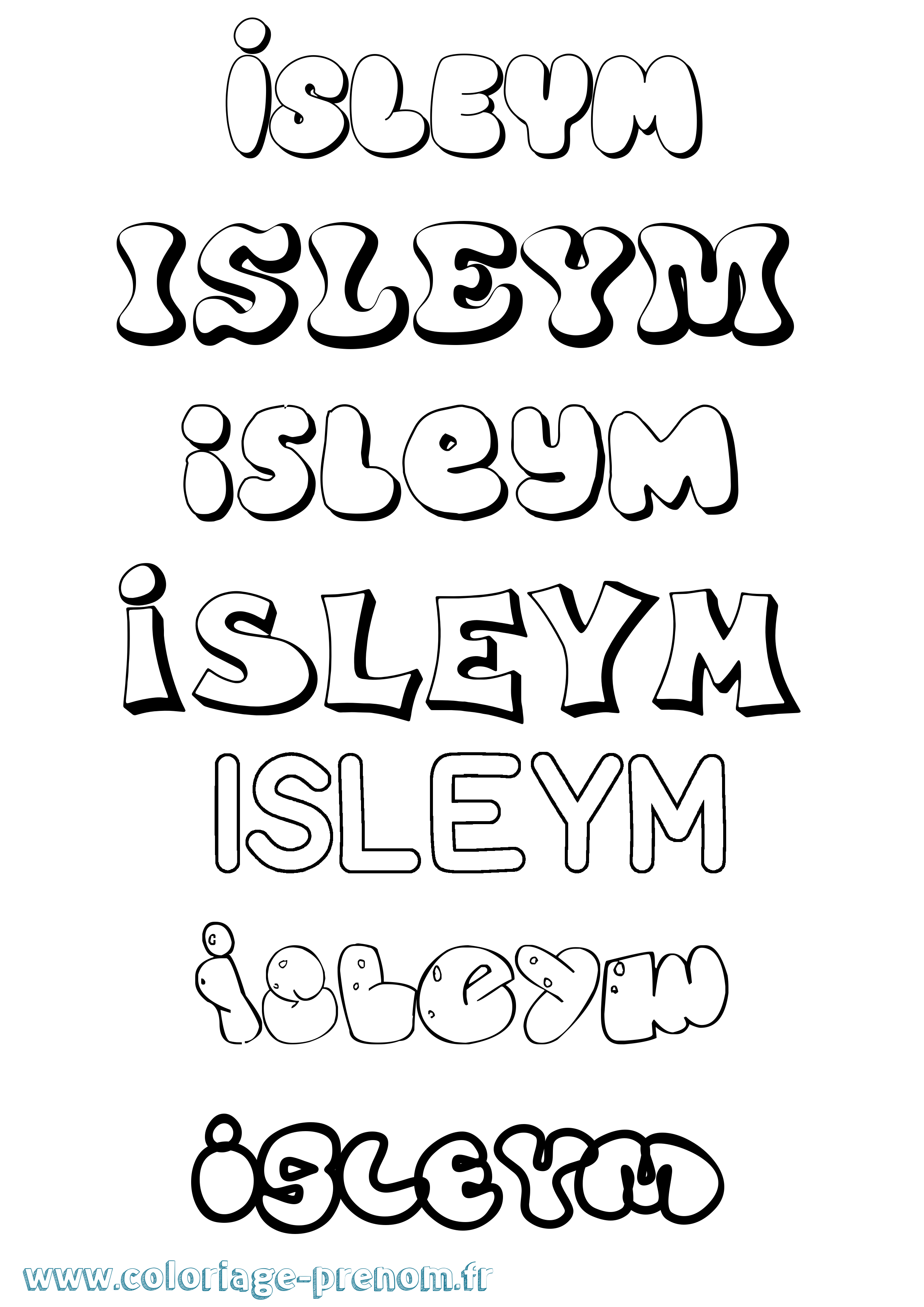 Coloriage Isleym Bubble Coloriage prénom Isleym Bubble