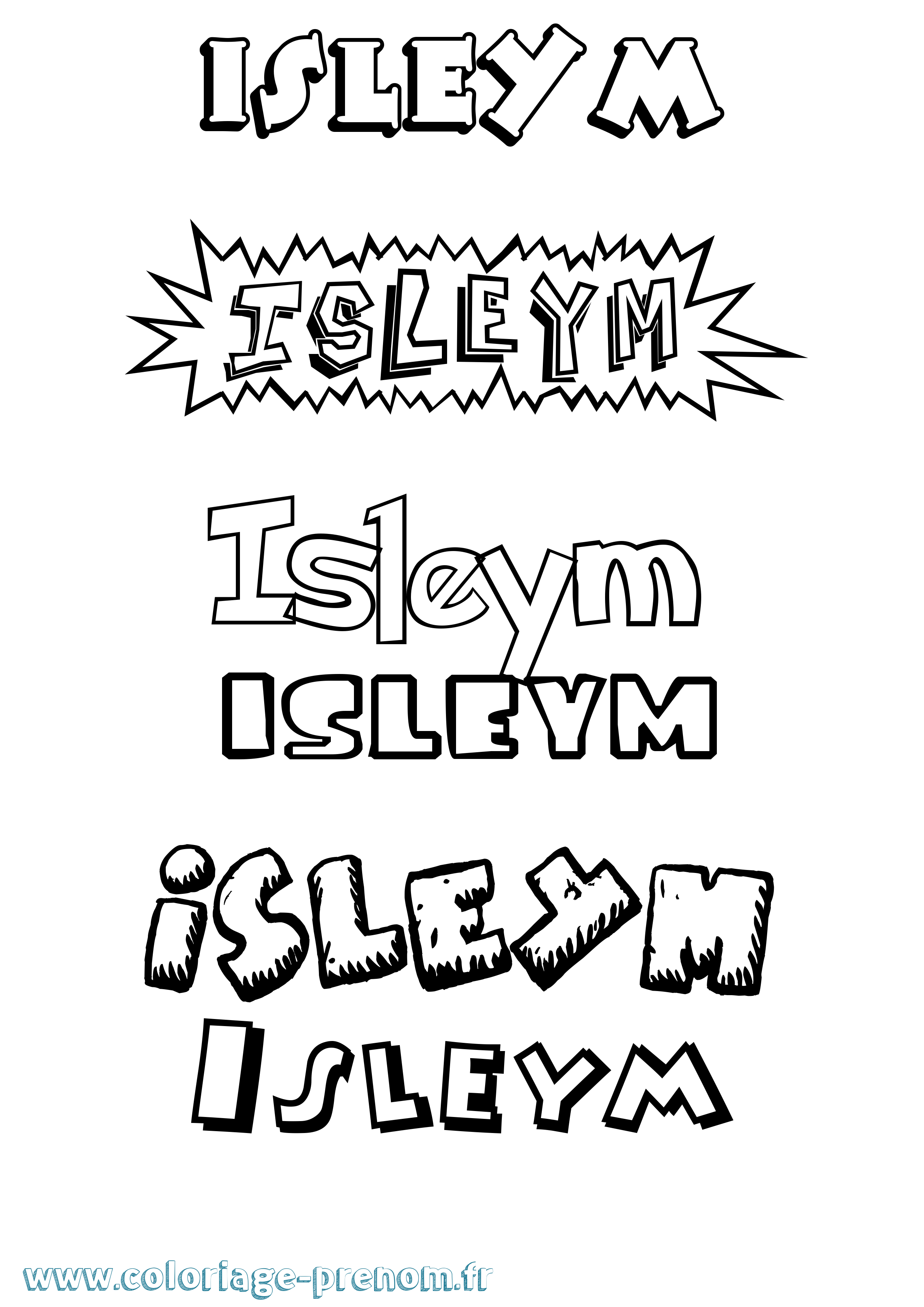 Coloriage Isleym Dessin Animé Coloriage prénom Isleym Dessin Animé