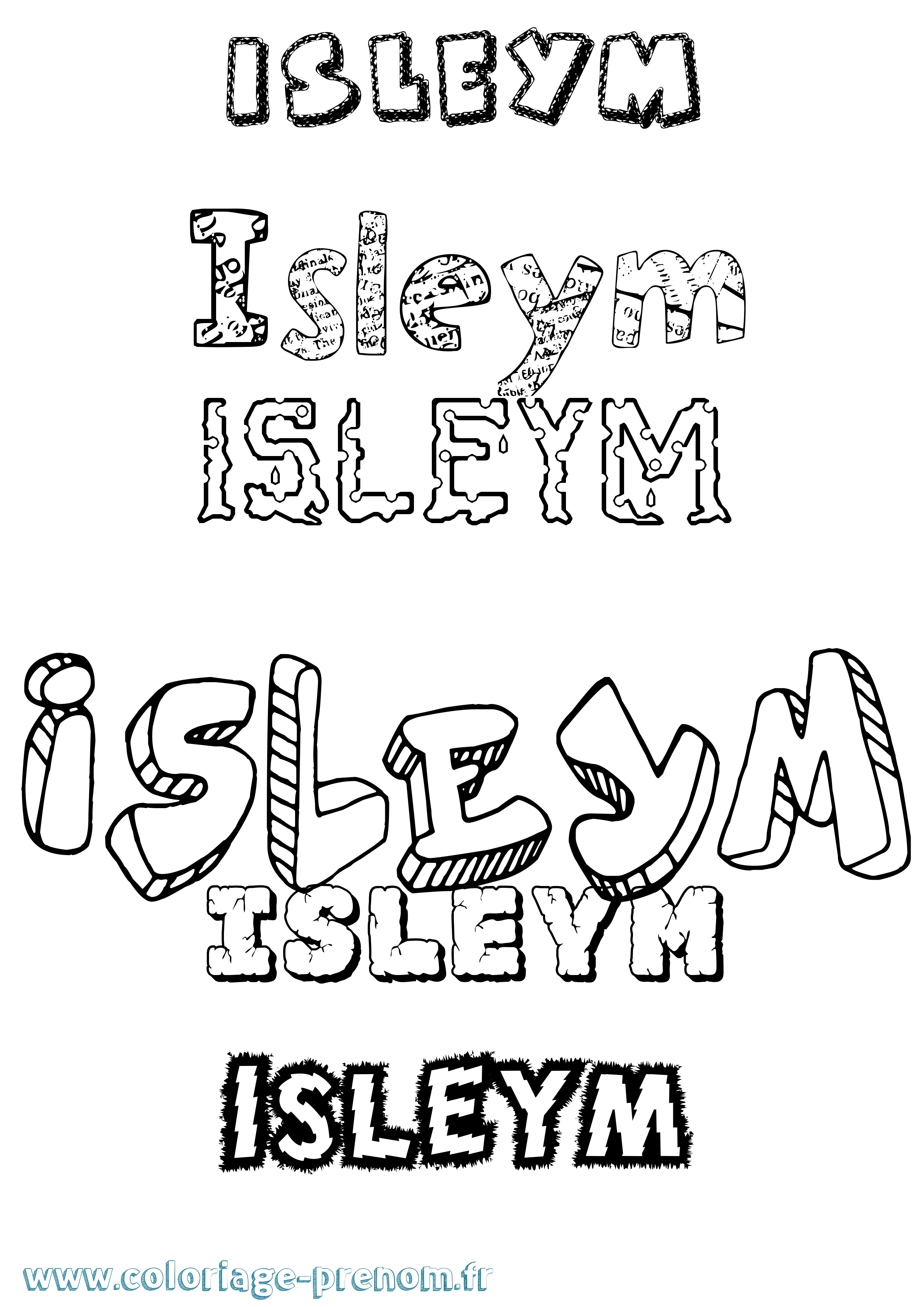 Coloriage Isleym Destructuré Coloriage prénom Isleym Destructuré