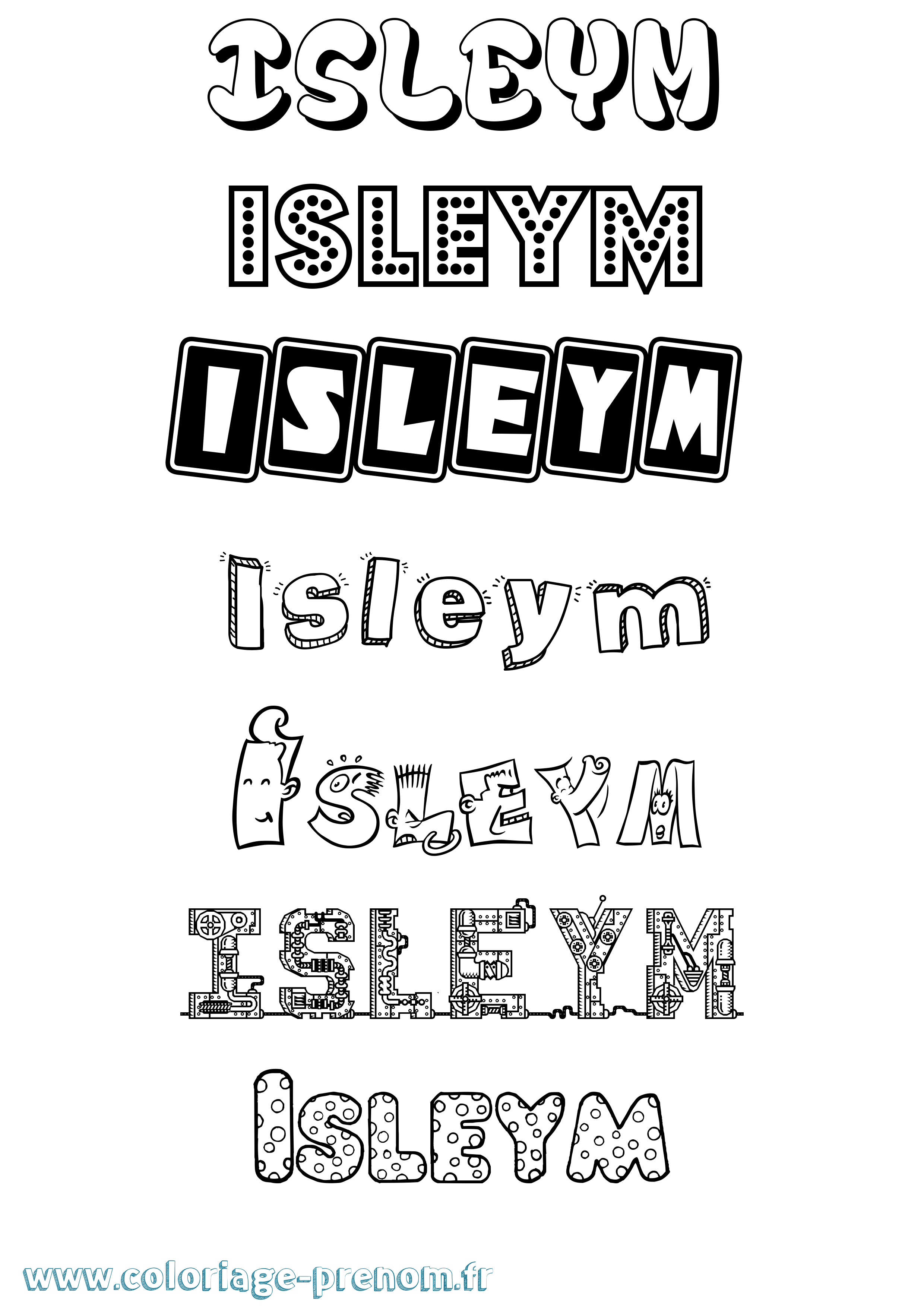 Coloriage Isleym Fun Coloriage prénom Isleym Fun
