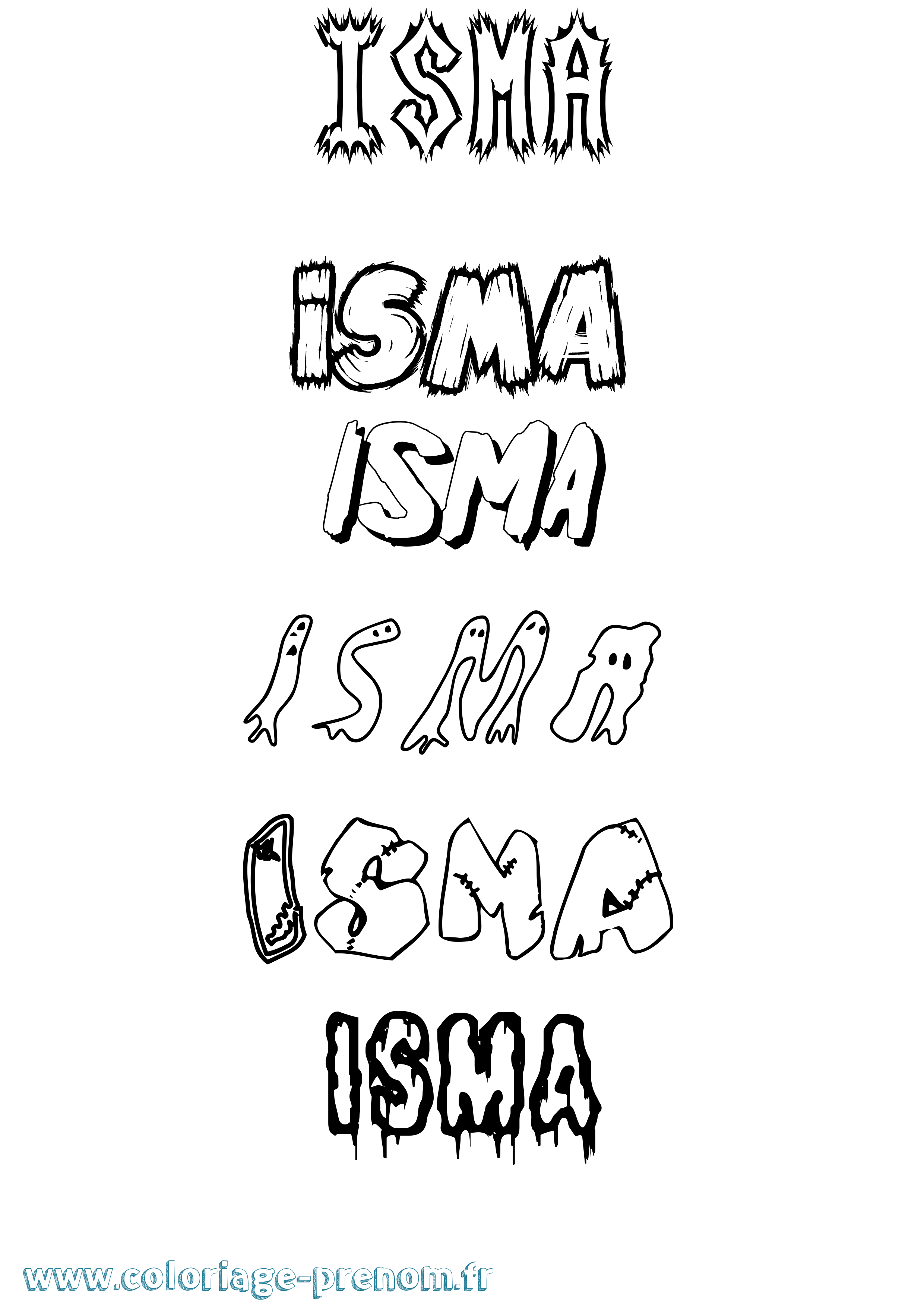 Coloriage Isma Frisson Coloriage prénom Isma Frisson