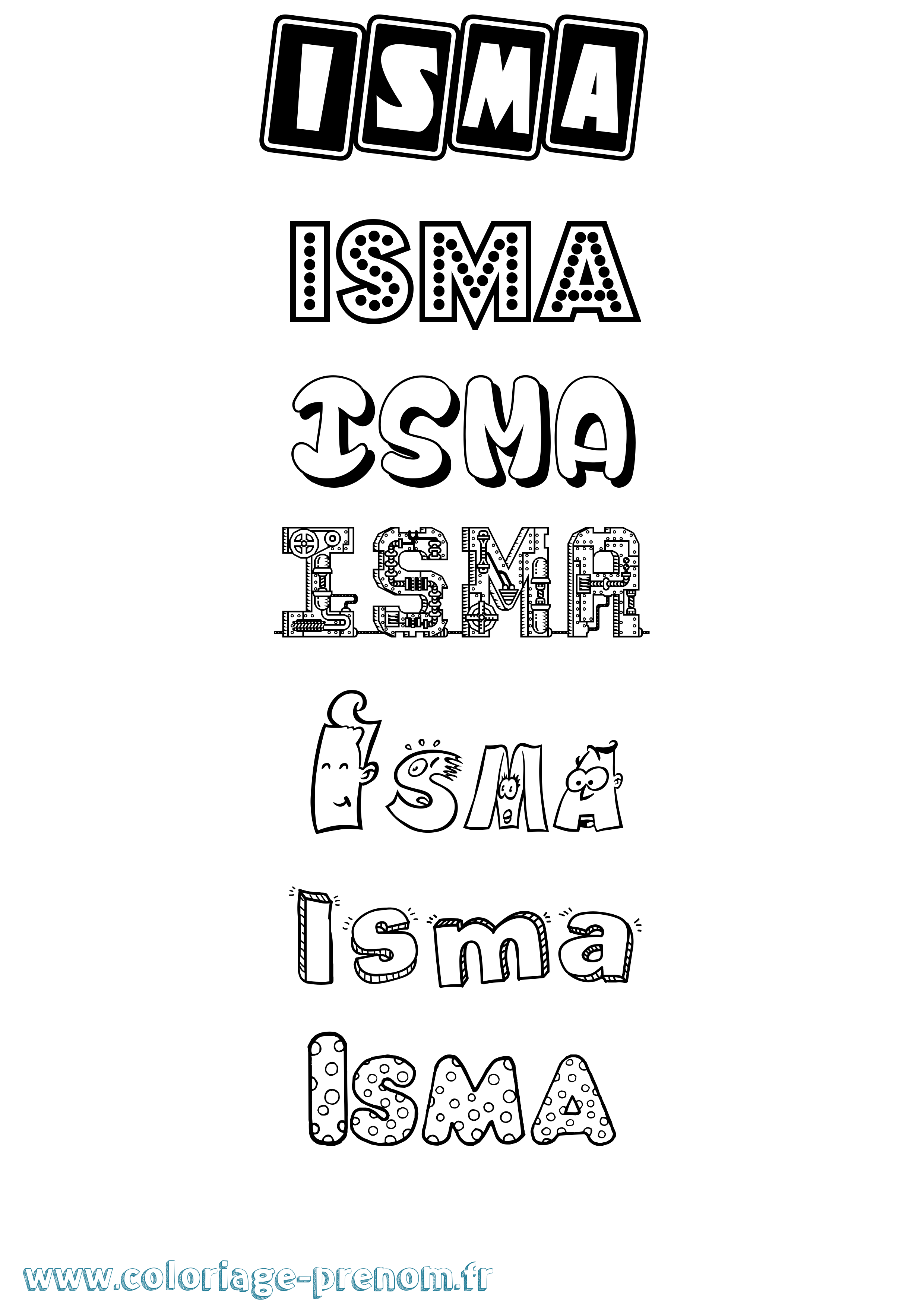 Coloriage Isma Fun Coloriage prénom Isma Fun