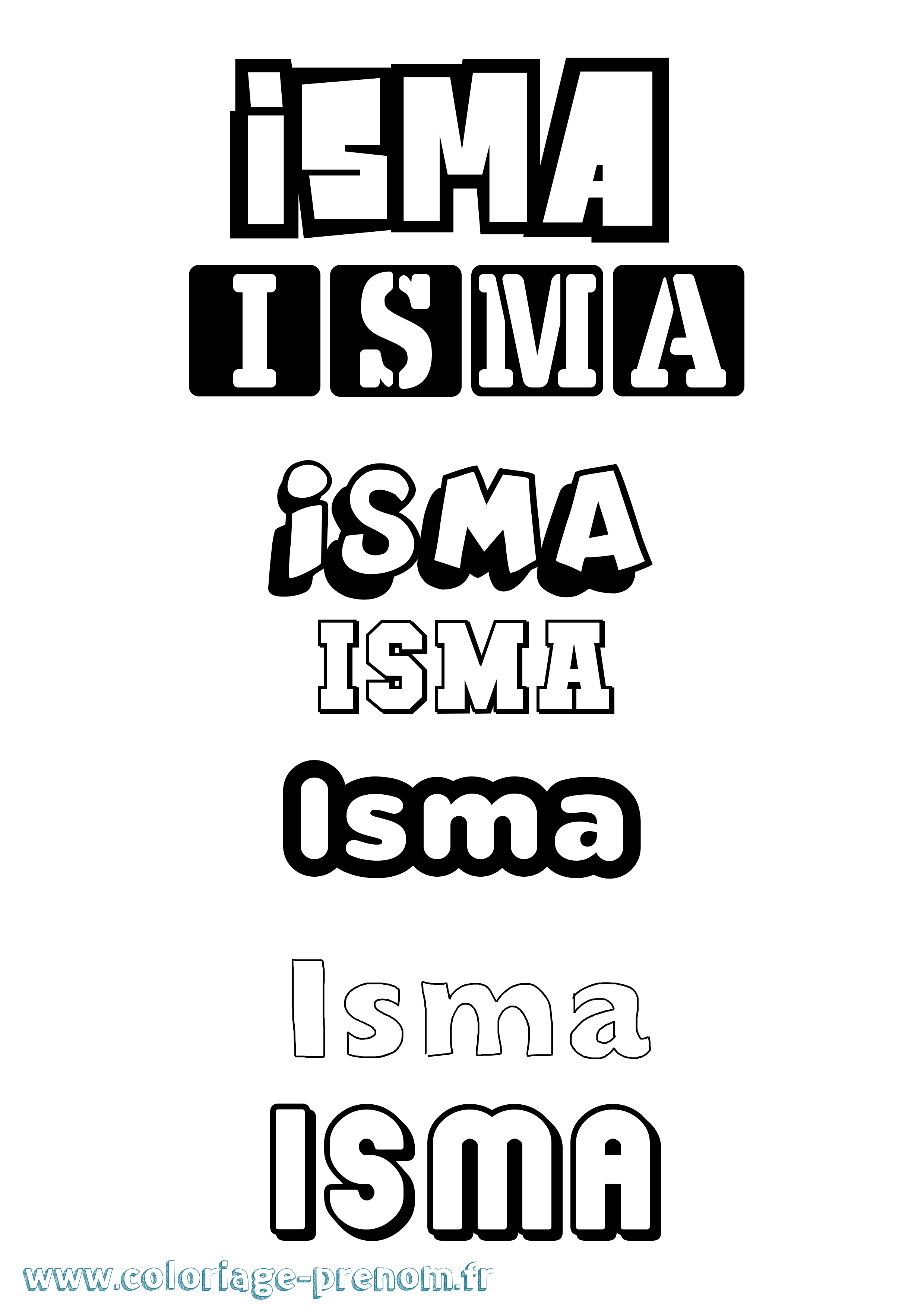 Coloriage Isma Simple Coloriage prénom Isma Simple