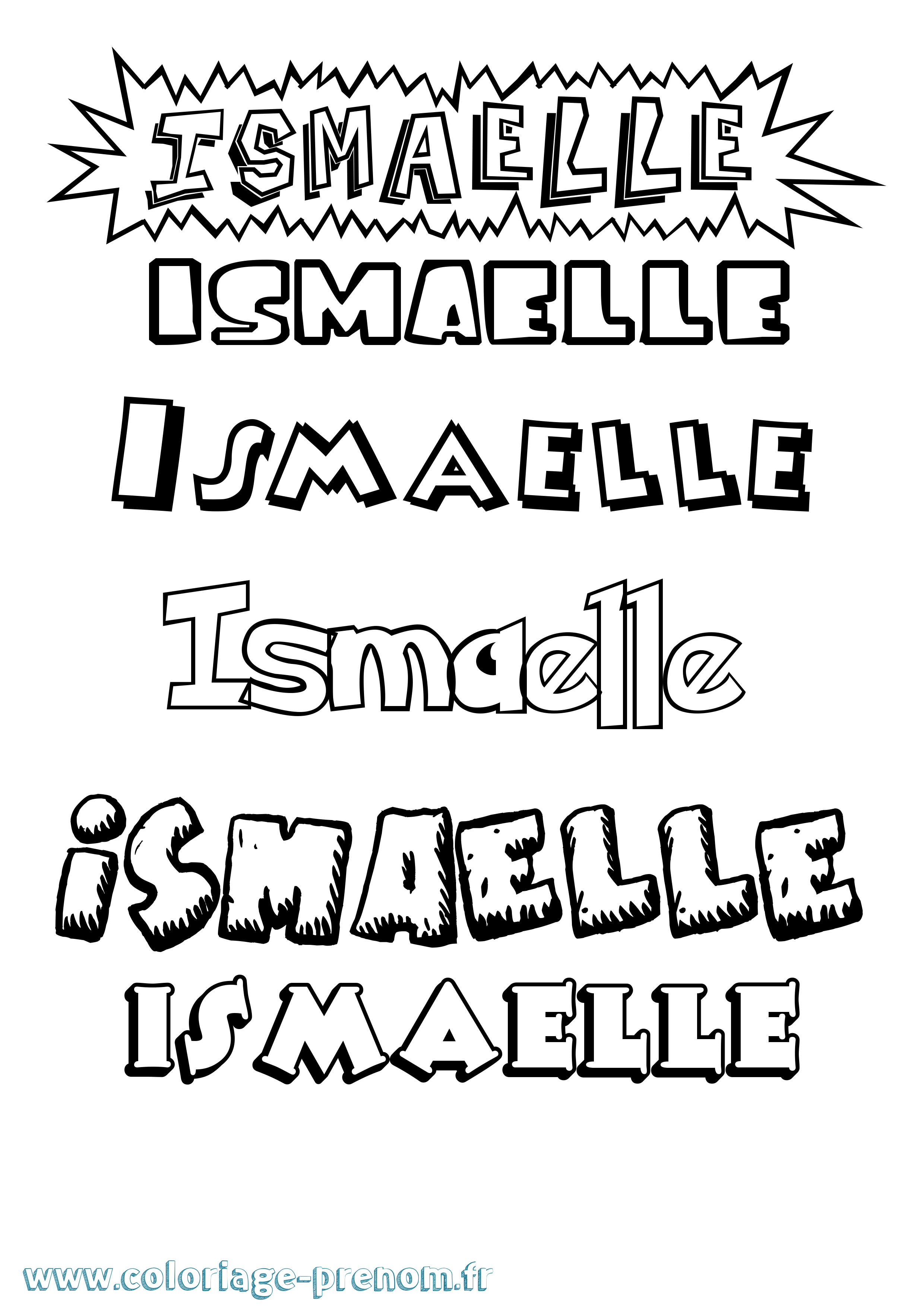 Coloriage Ismaelle Dessin Animé Coloriage prénom Ismaelle Dessin Animé