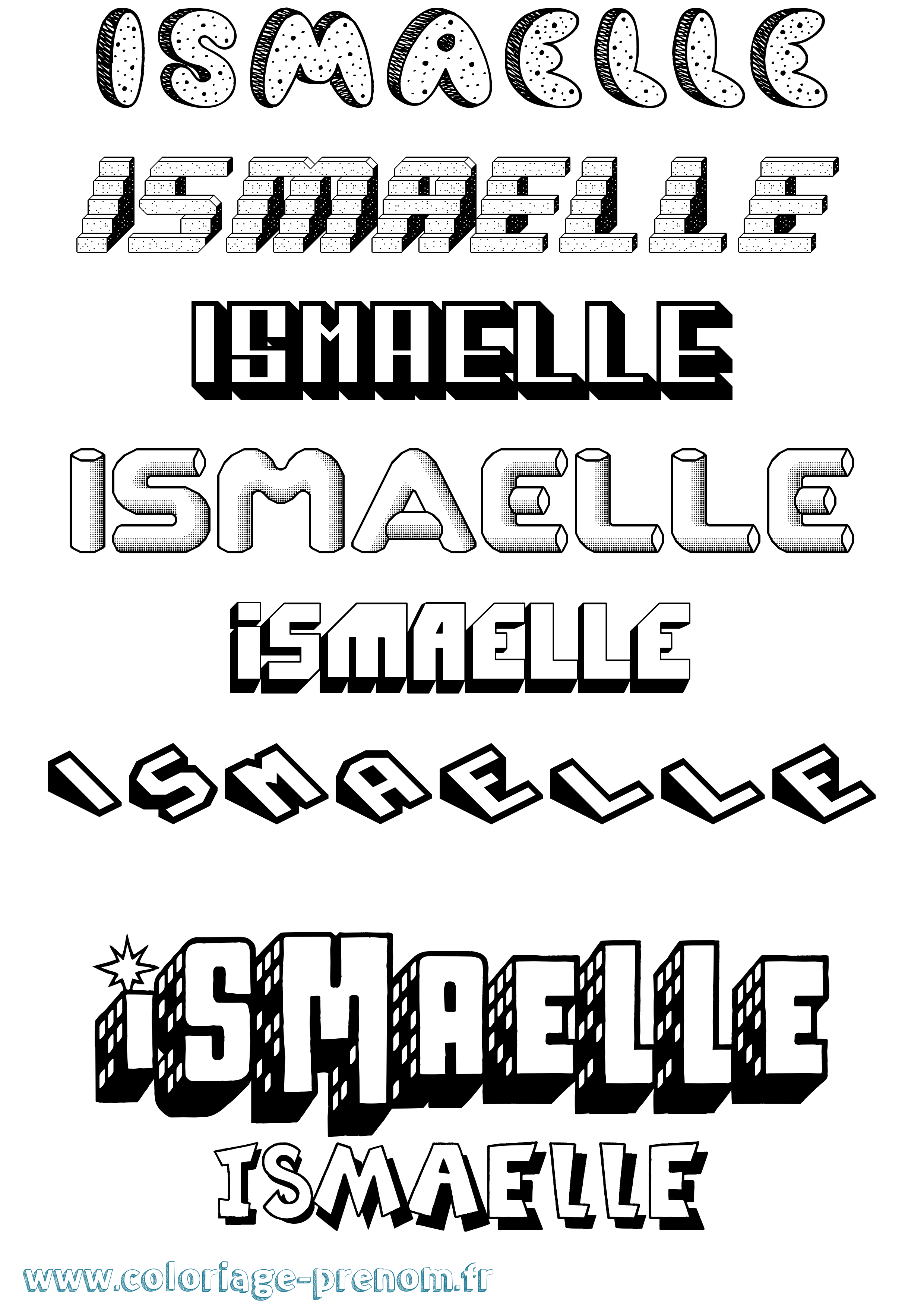 Coloriage Ismaelle Effet 3D Coloriage prénom Ismaelle Effet 3D