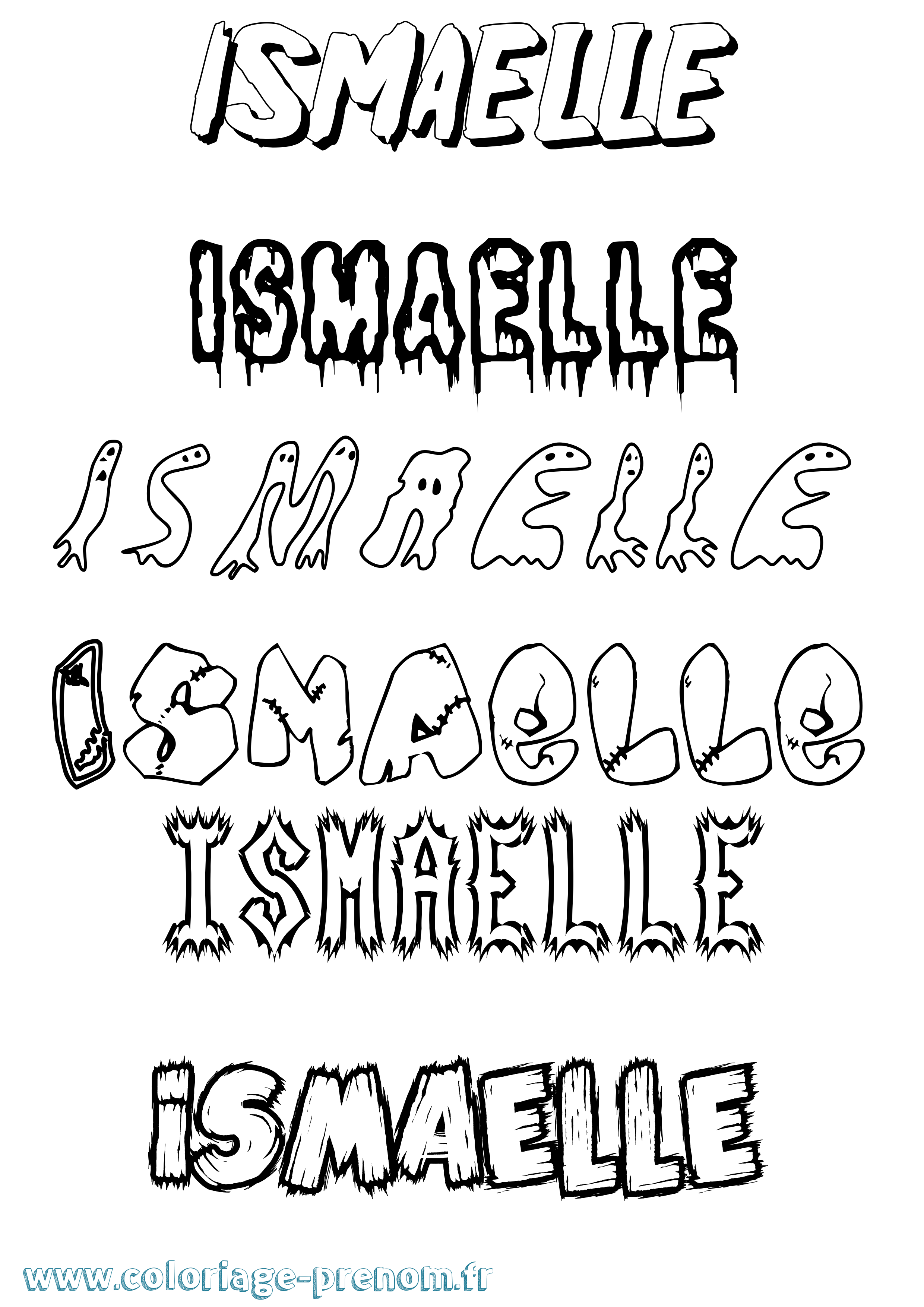 Coloriage Ismaelle Frisson Coloriage prénom Ismaelle Frisson