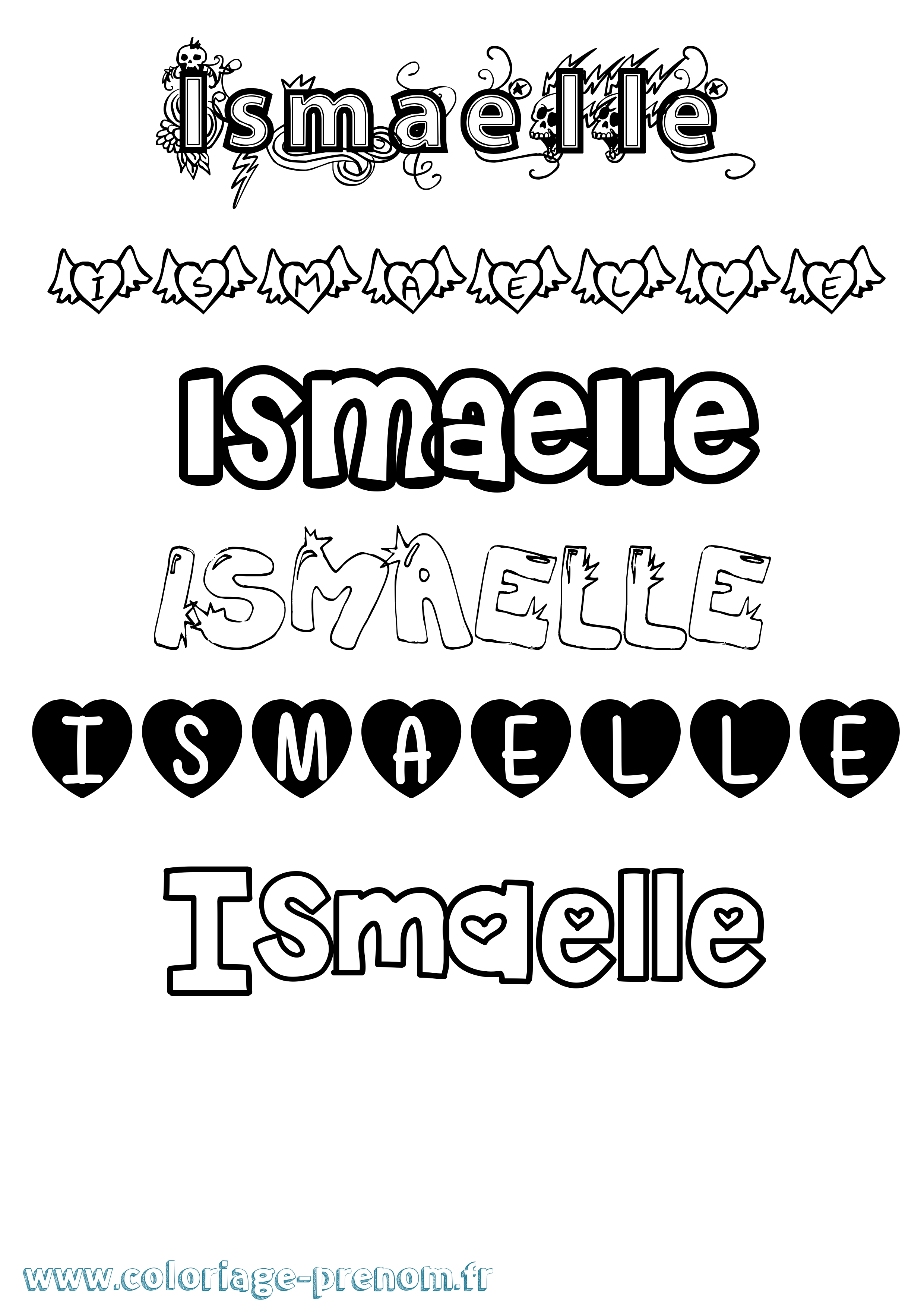 Coloriage Ismaelle Girly Coloriage prénom Ismaelle Girly