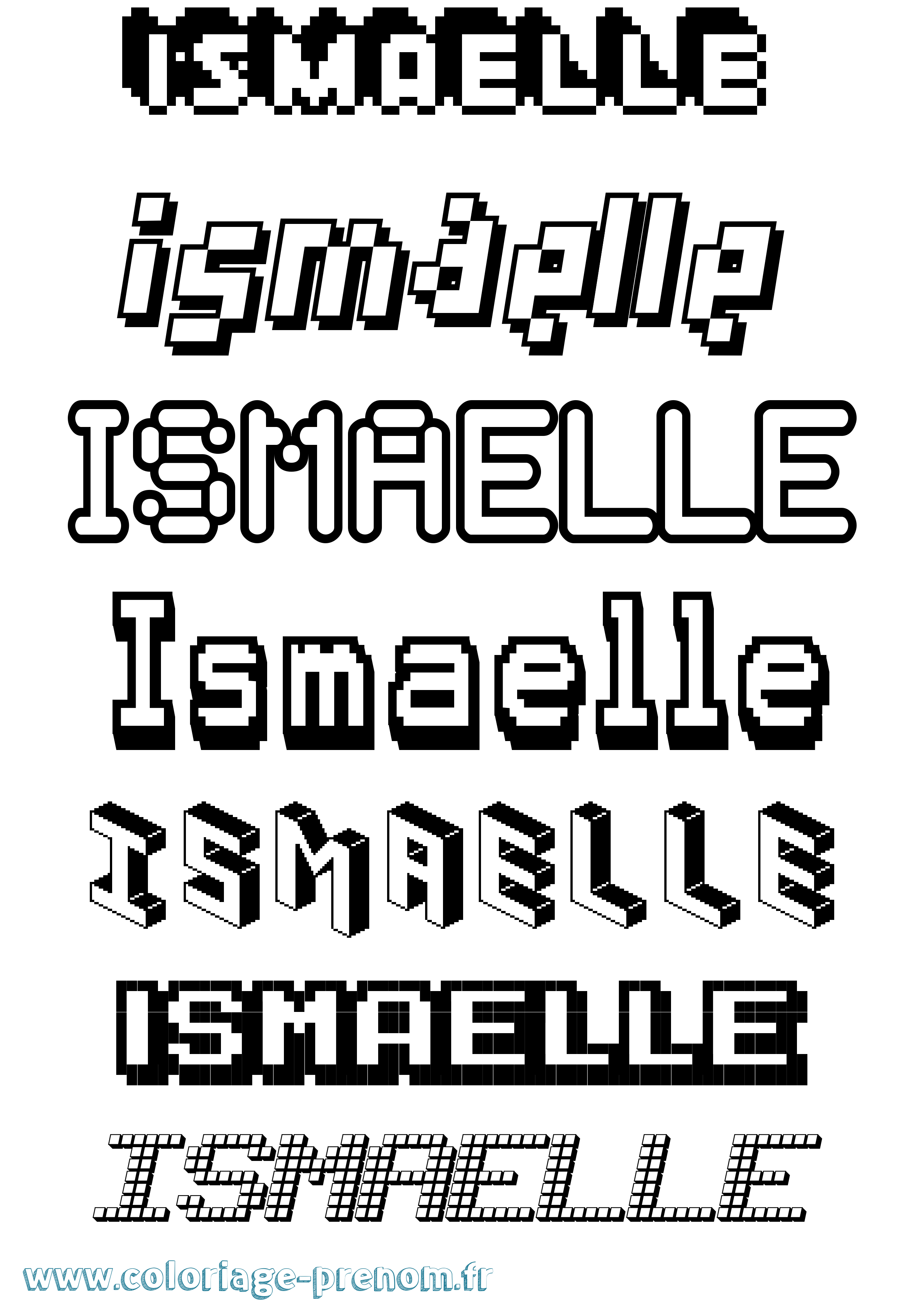 Coloriage Ismaelle Pixel Coloriage prénom Ismaelle Pixel