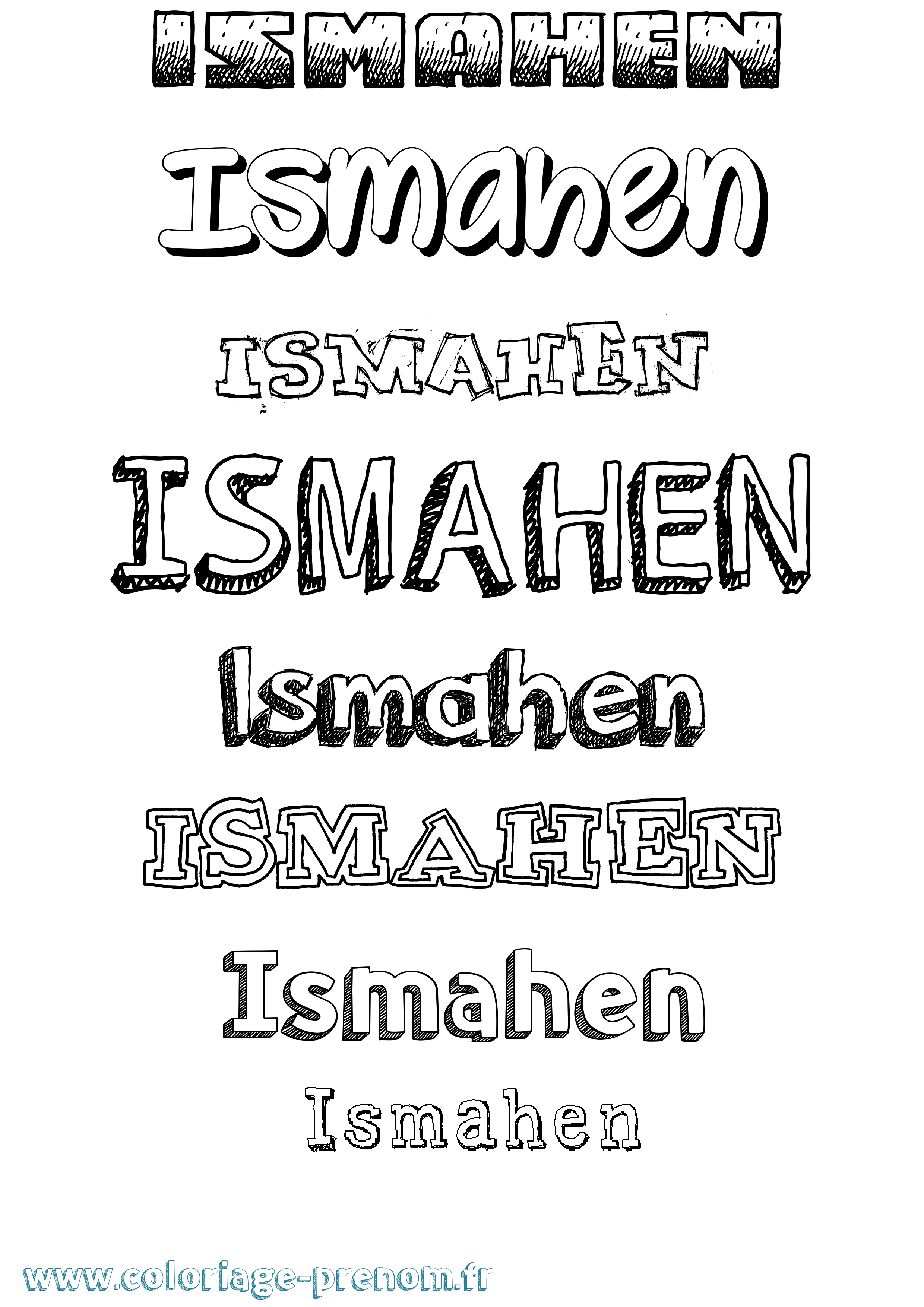 Coloriage Ismahen Dessiné Coloriage prénom Ismahen Dessiné