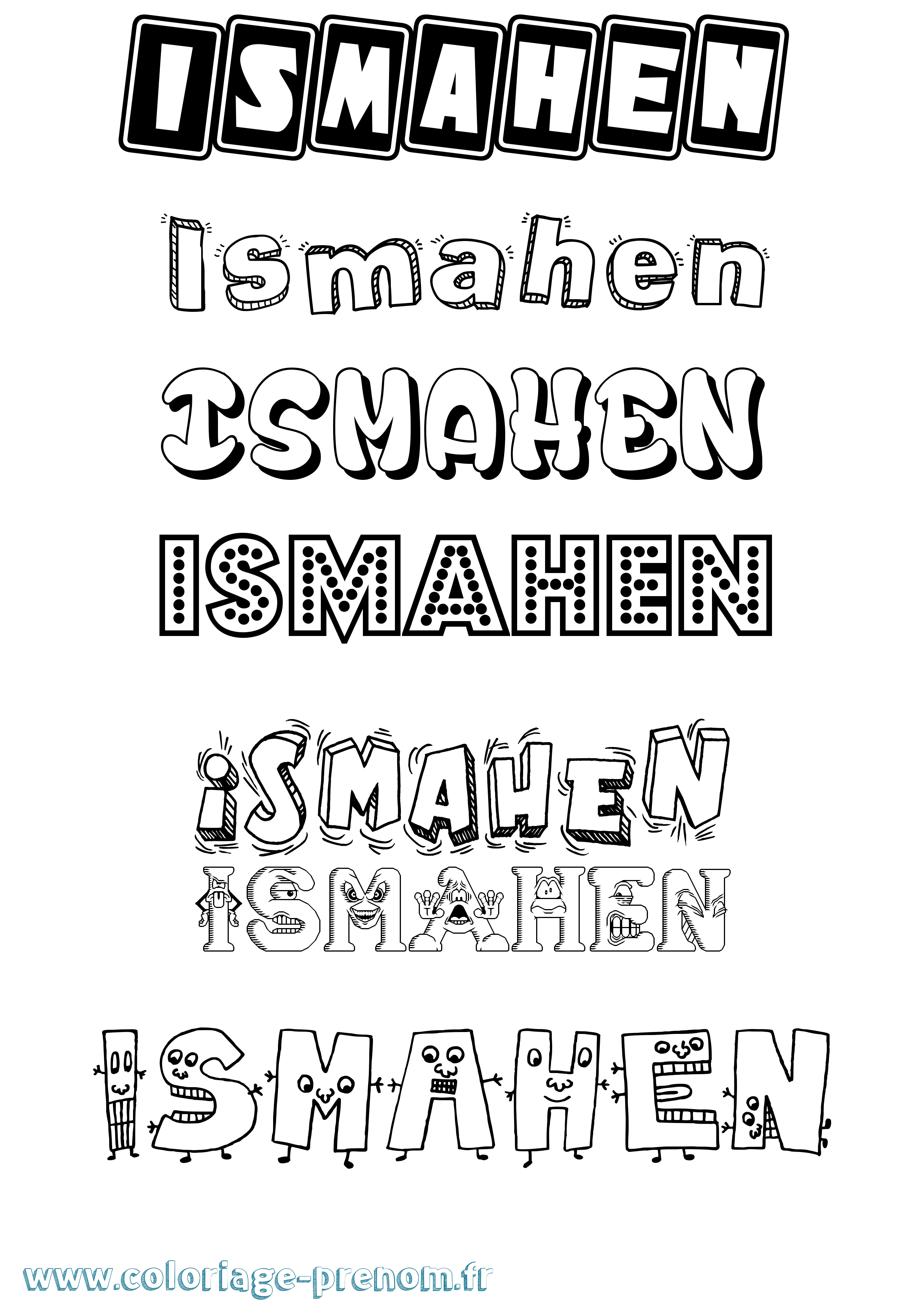 Coloriage Ismahen Fun Coloriage prénom Ismahen Fun