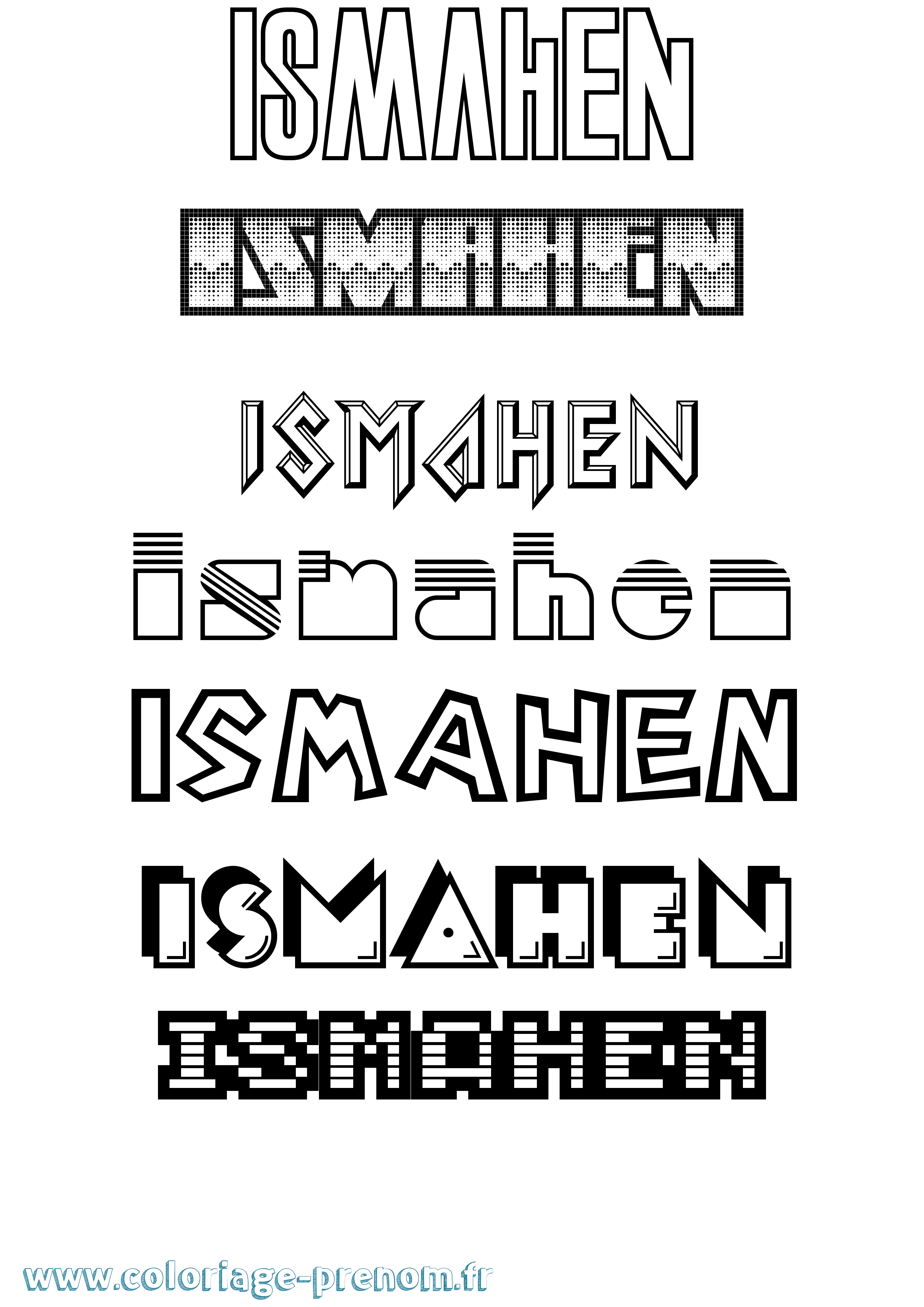 Coloriage Ismahen Jeux Vidéos Coloriage prénom Ismahen Jeux Vidéos
