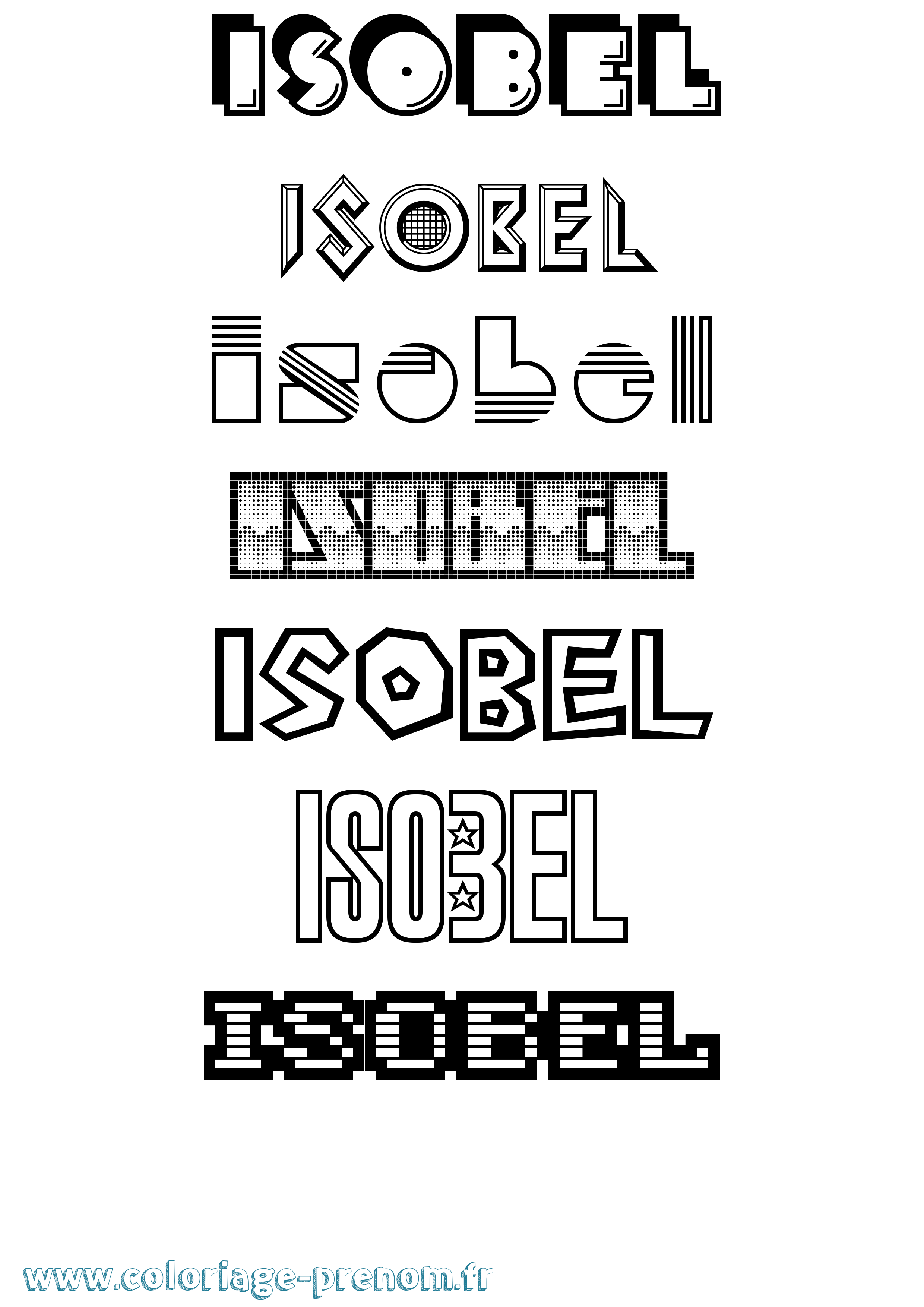Coloriage Isobel Jeux Vidéos Coloriage prénom Isobel Jeux Vidéos