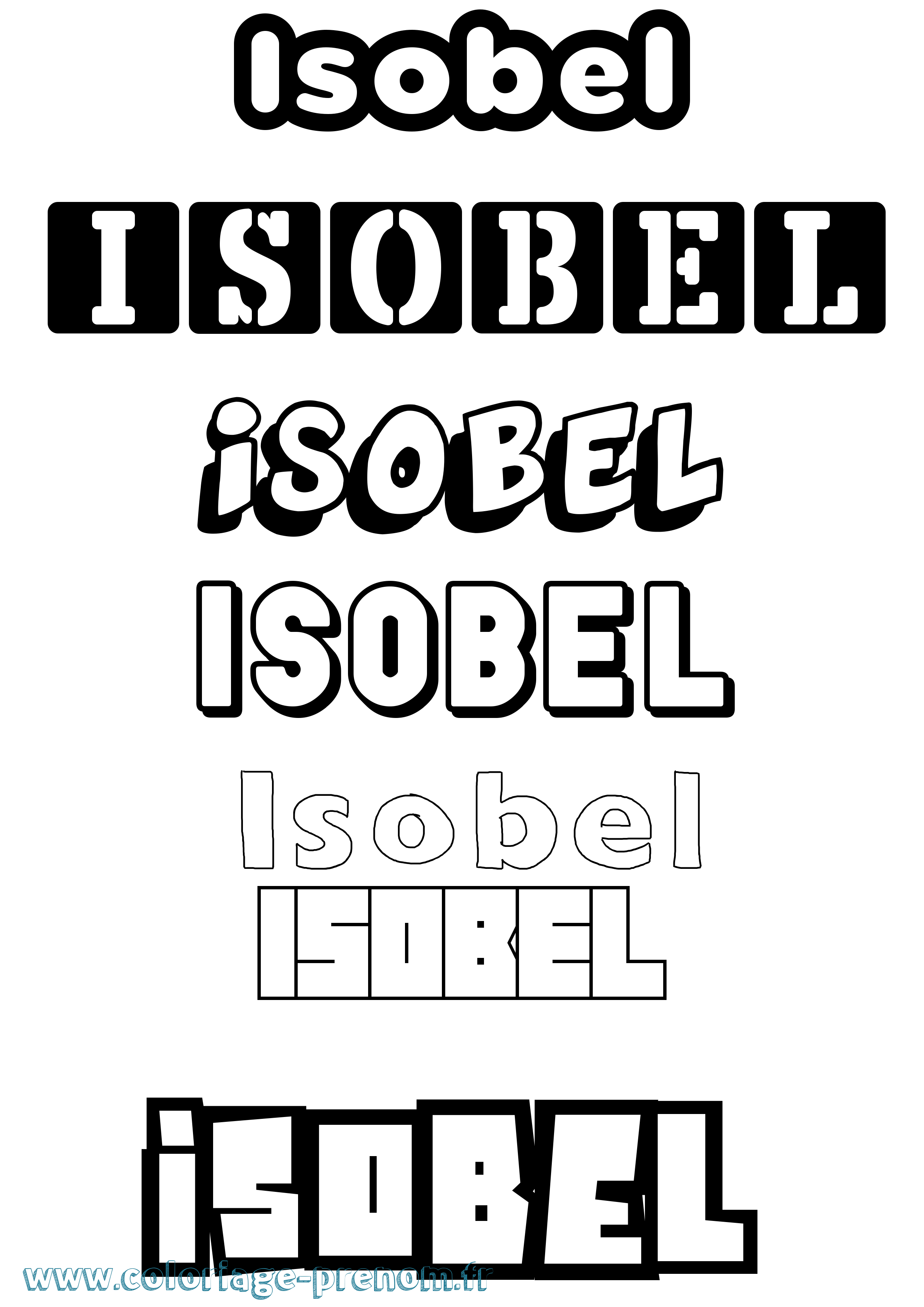 Coloriage Isobel Simple Coloriage prénom Isobel Simple