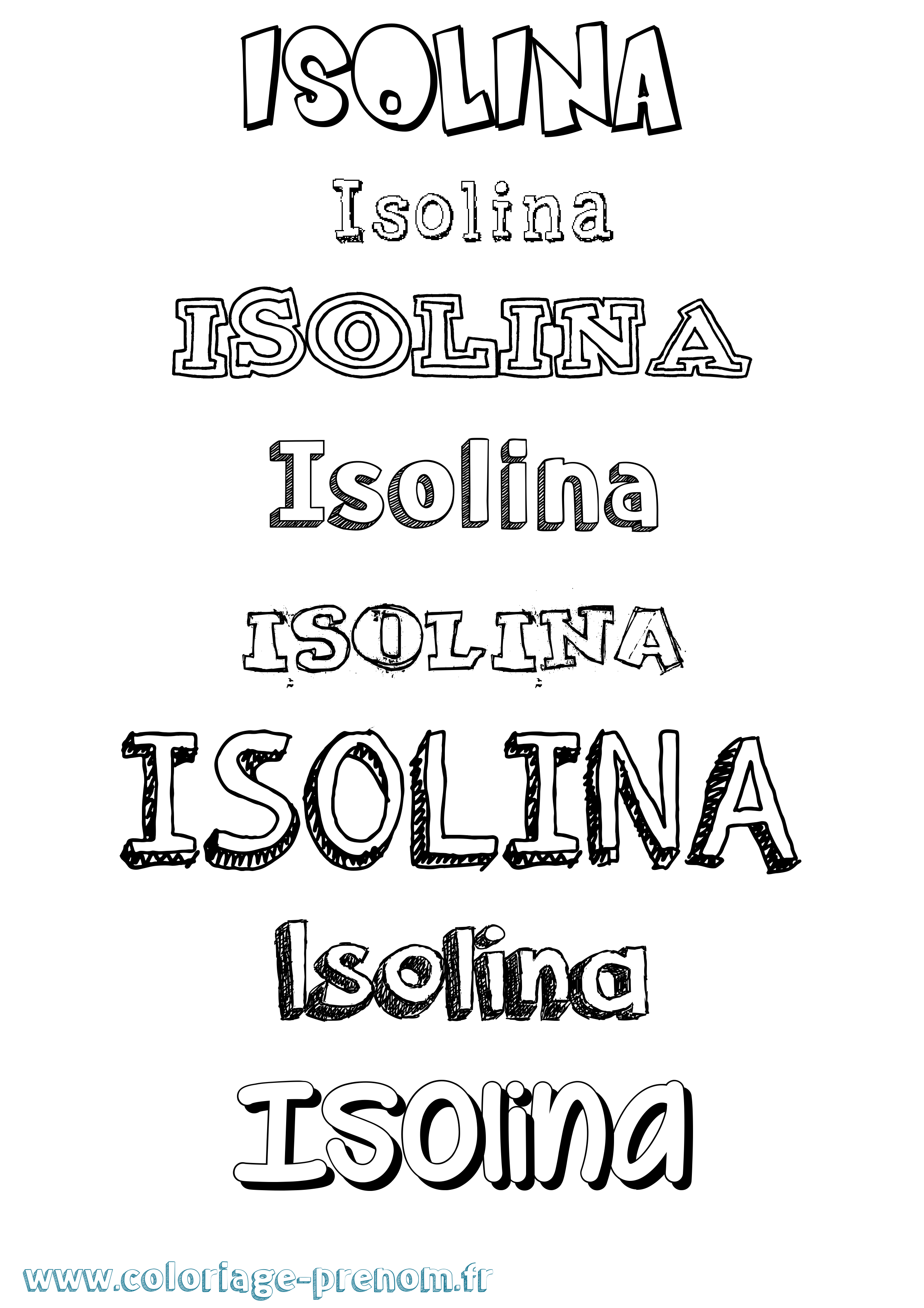 Coloriage Isolina Dessiné Coloriage prénom Isolina Dessiné