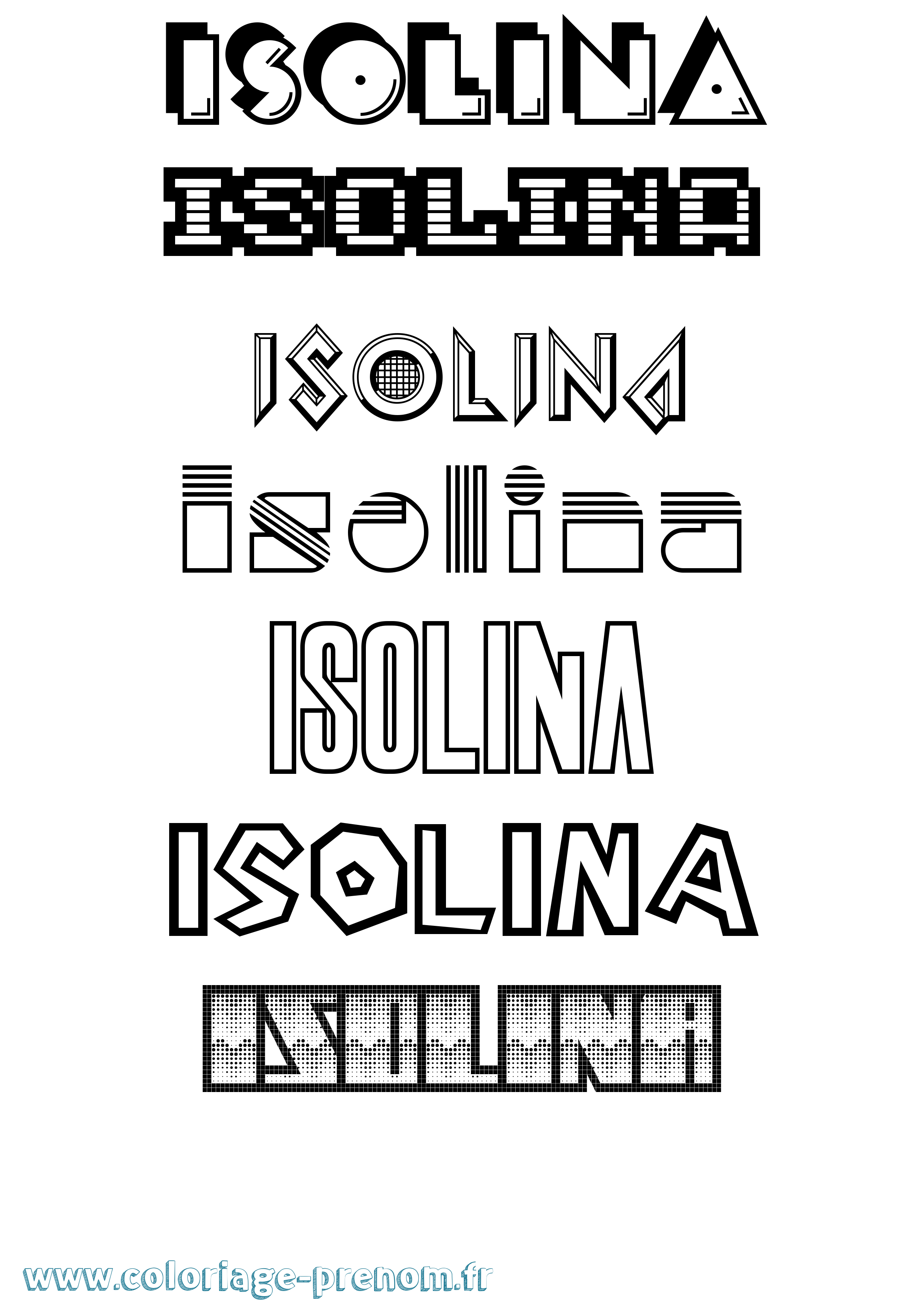 Coloriage Isolina Jeux Vidéos Coloriage prénom Isolina Jeux Vidéos