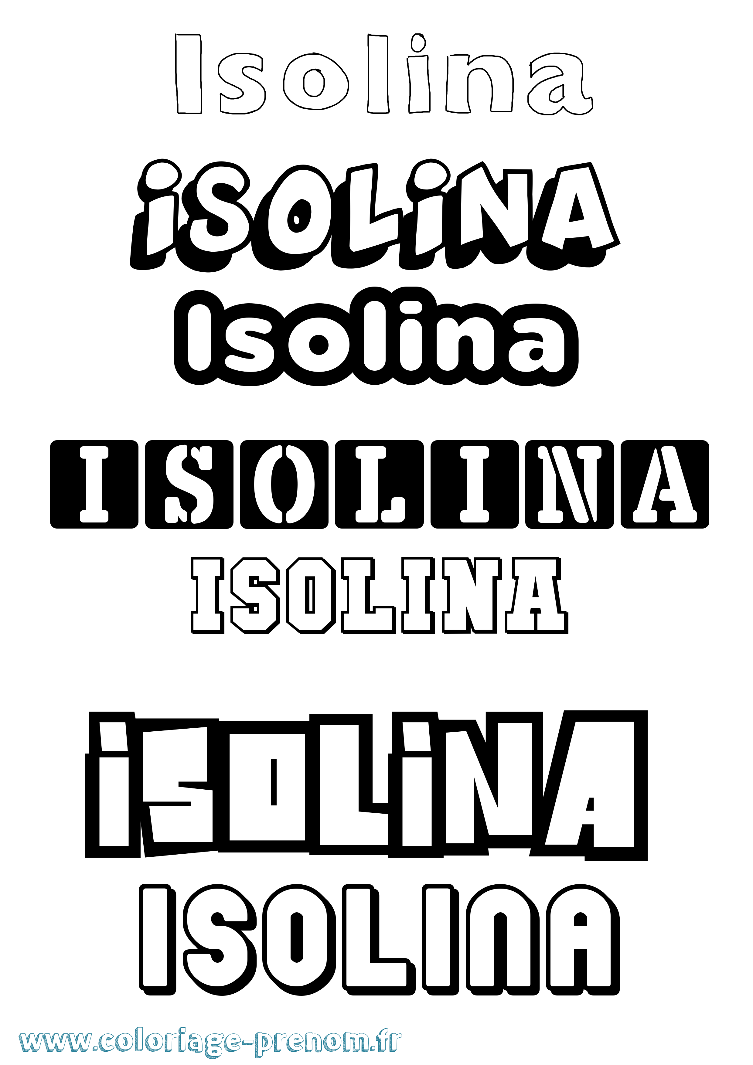 Coloriage Isolina Simple Coloriage prénom Isolina Simple