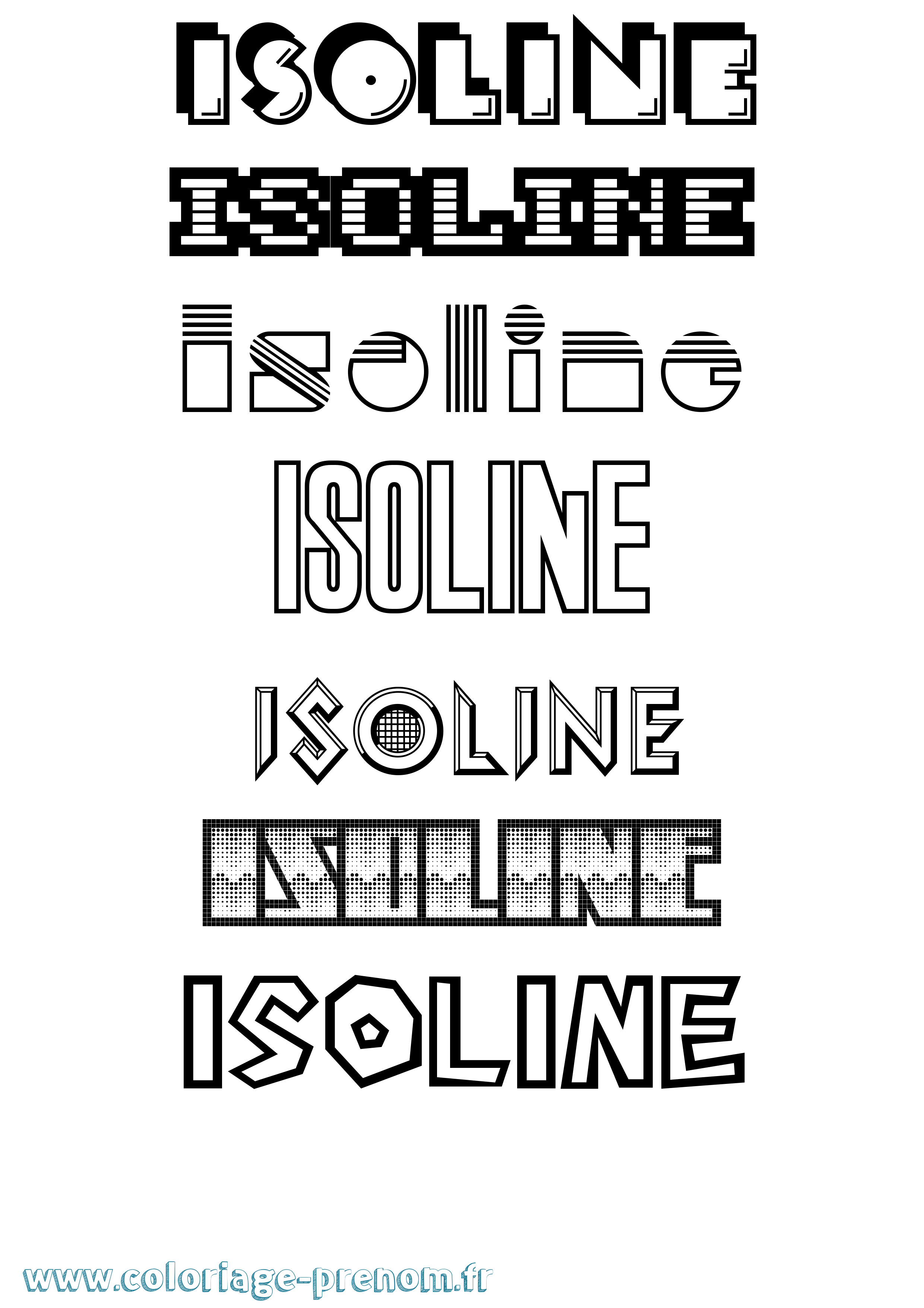 Coloriage Isoline Jeux Vidéos Coloriage prénom Isoline Jeux Vidéos