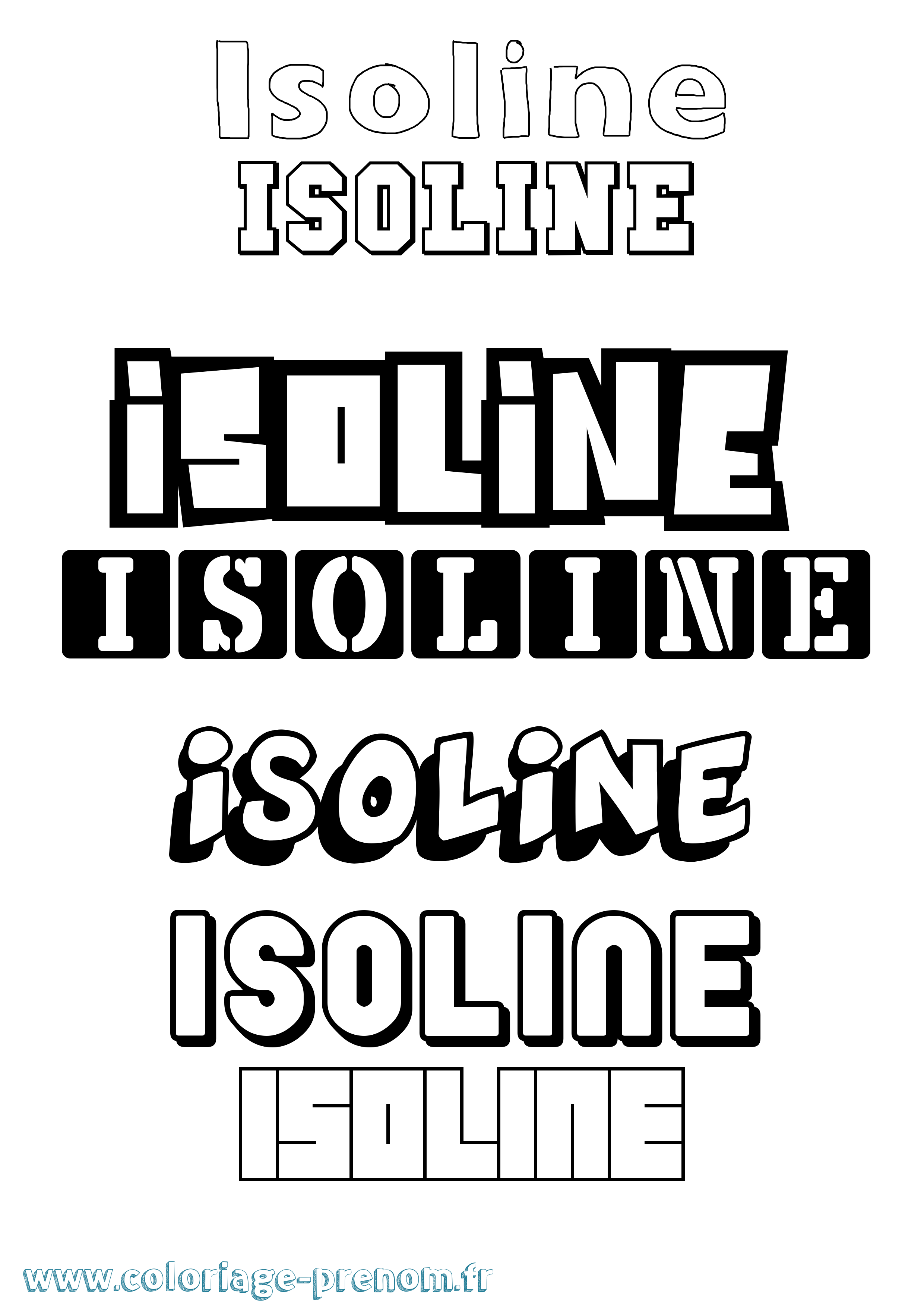 Coloriage Isoline Simple Coloriage prénom Isoline Simple