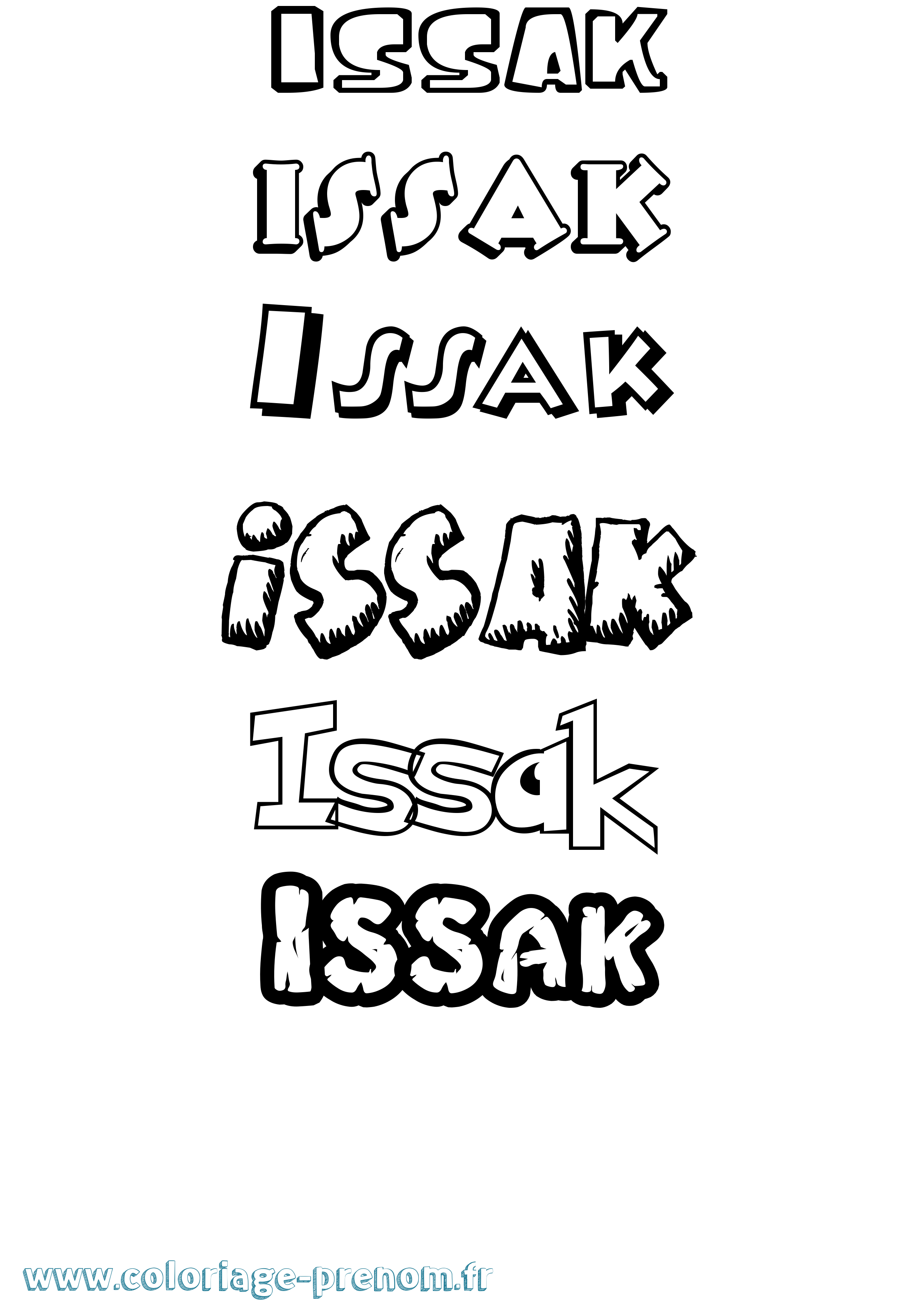 Coloriage Issak Dessin Animé Coloriage prénom Issak Dessin Animé