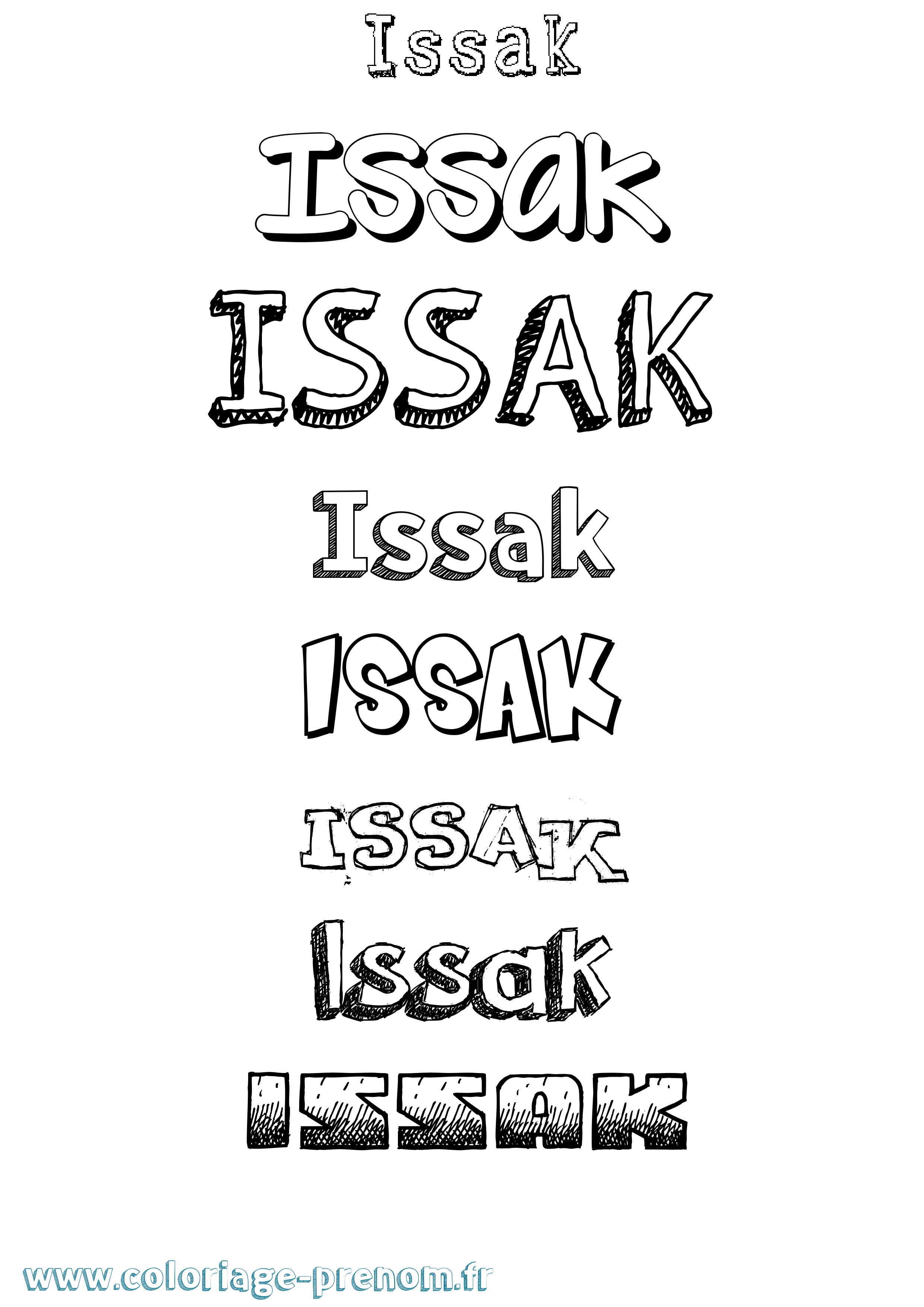 Coloriage Issak Dessiné Coloriage prénom Issak Dessiné