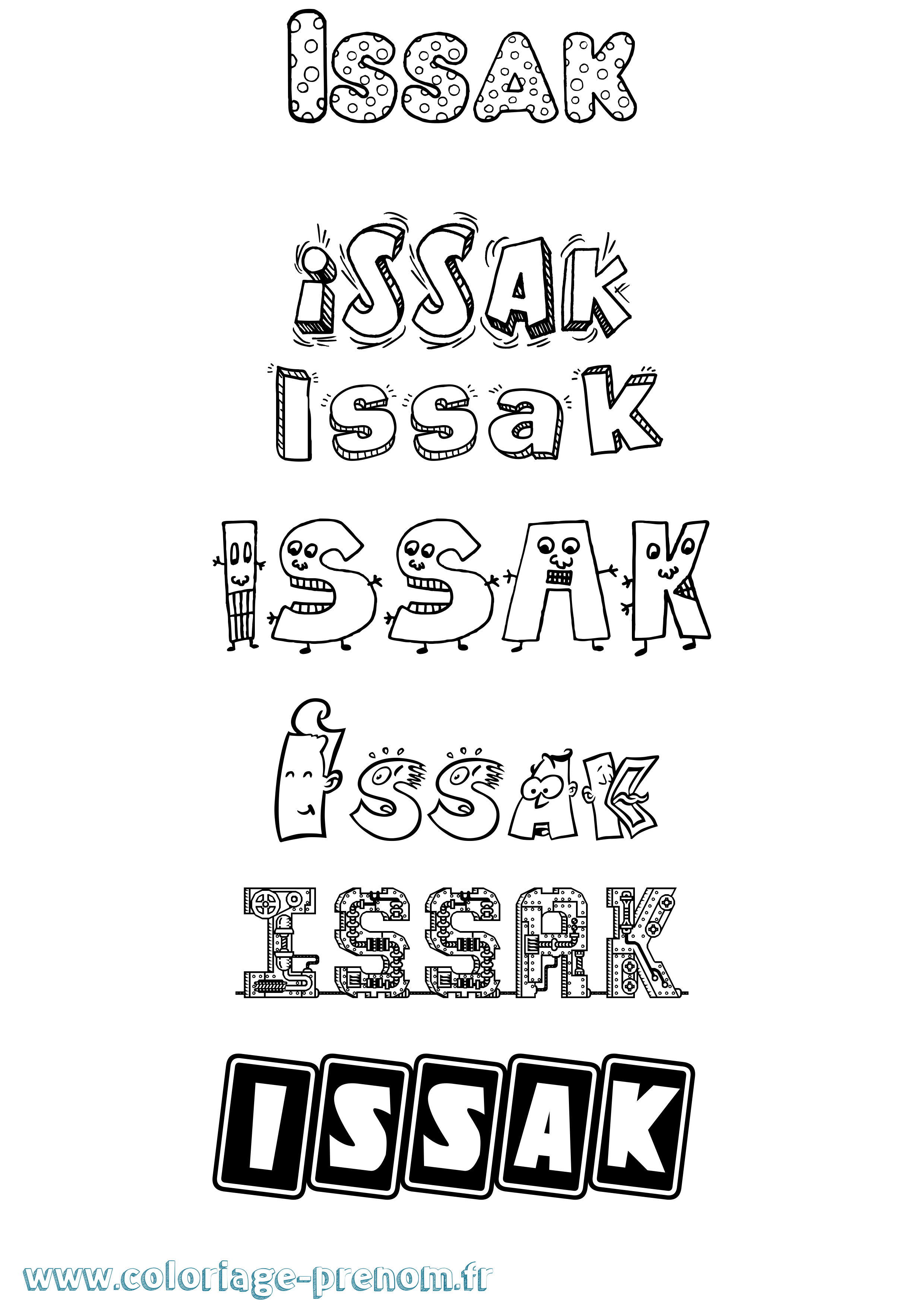 Coloriage Issak Fun Coloriage prénom Issak Fun