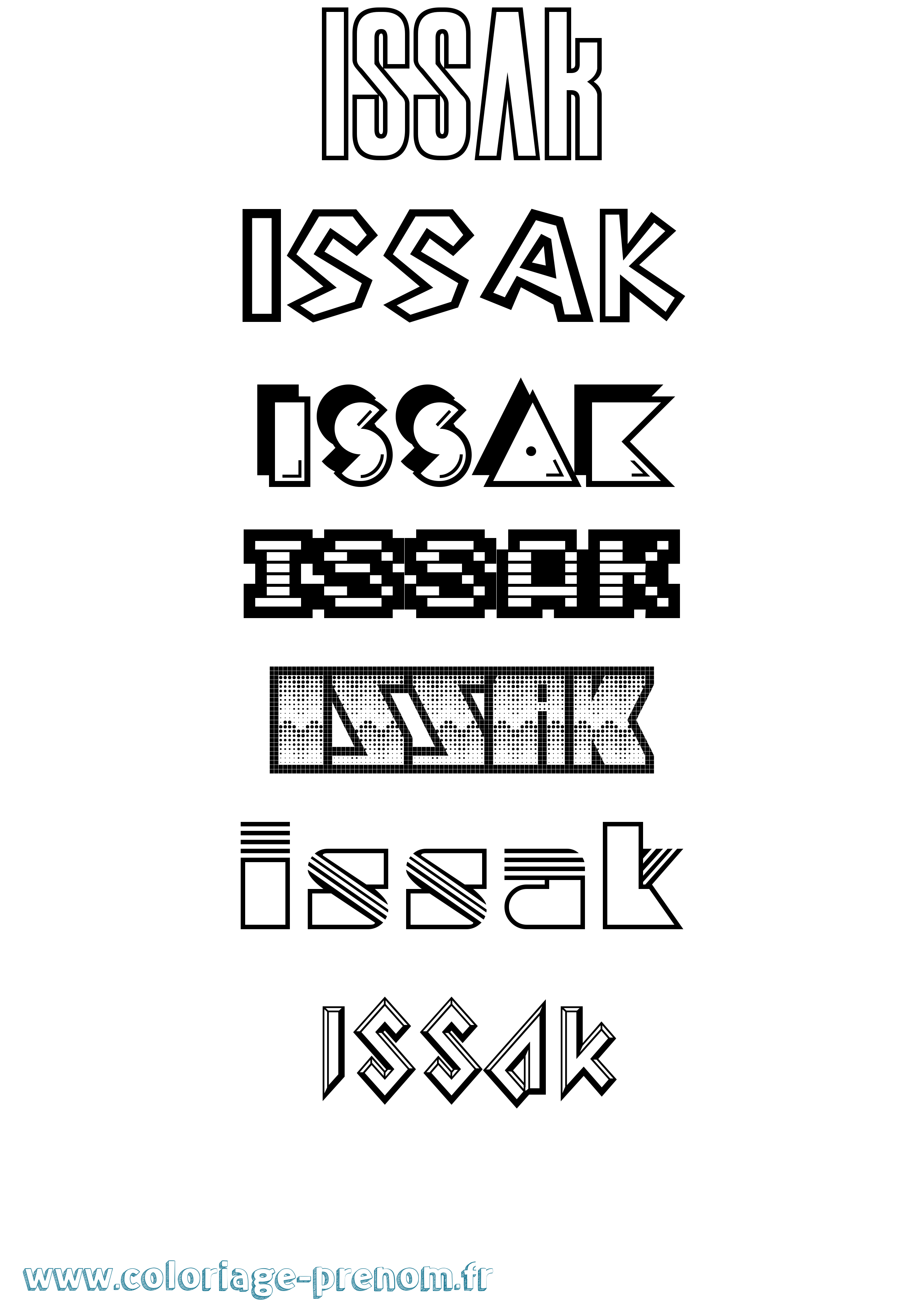 Coloriage Issak Jeux Vidéos Coloriage prénom Issak Jeux Vidéos