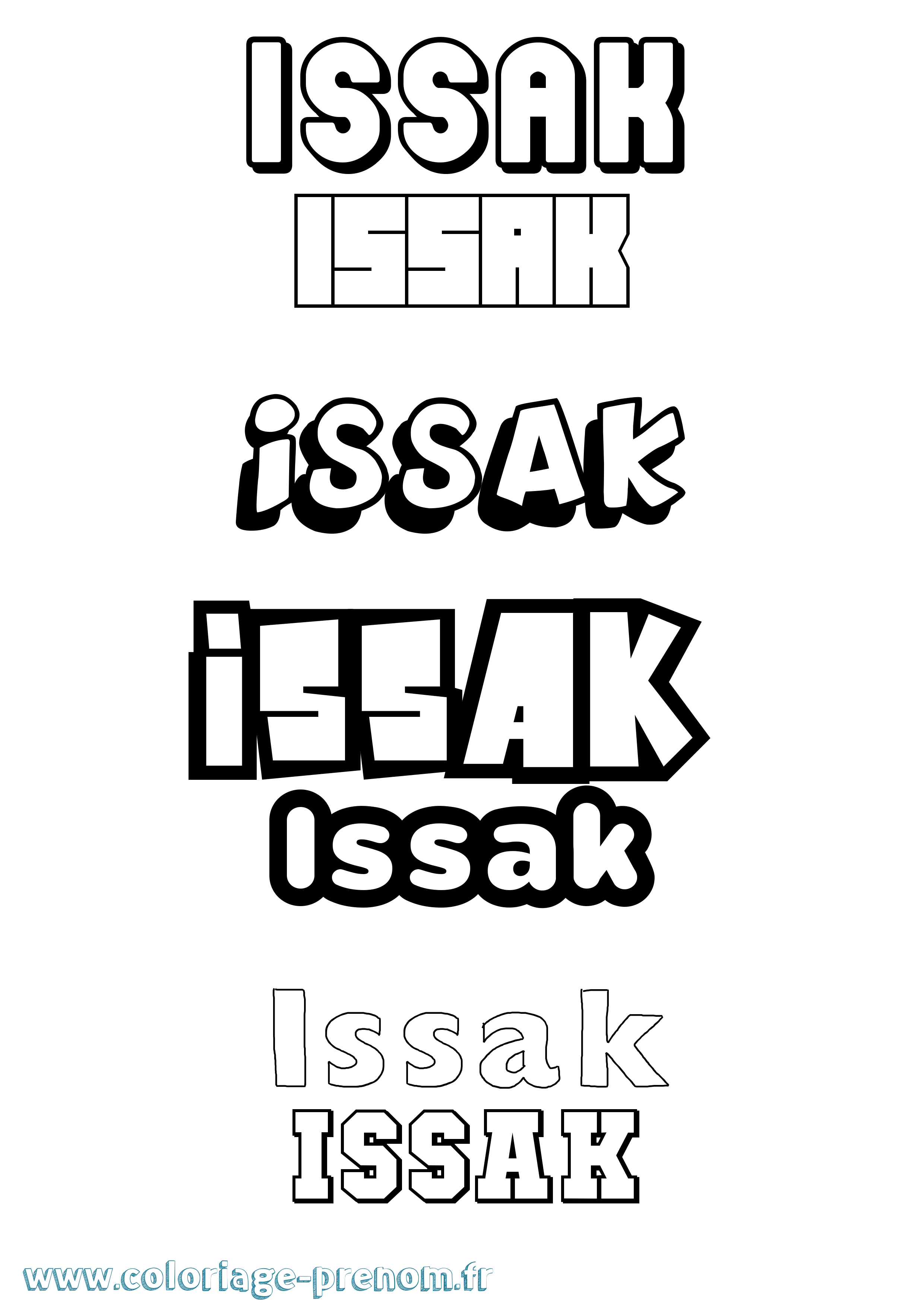 Coloriage Issak Simple Coloriage prénom Issak Simple
