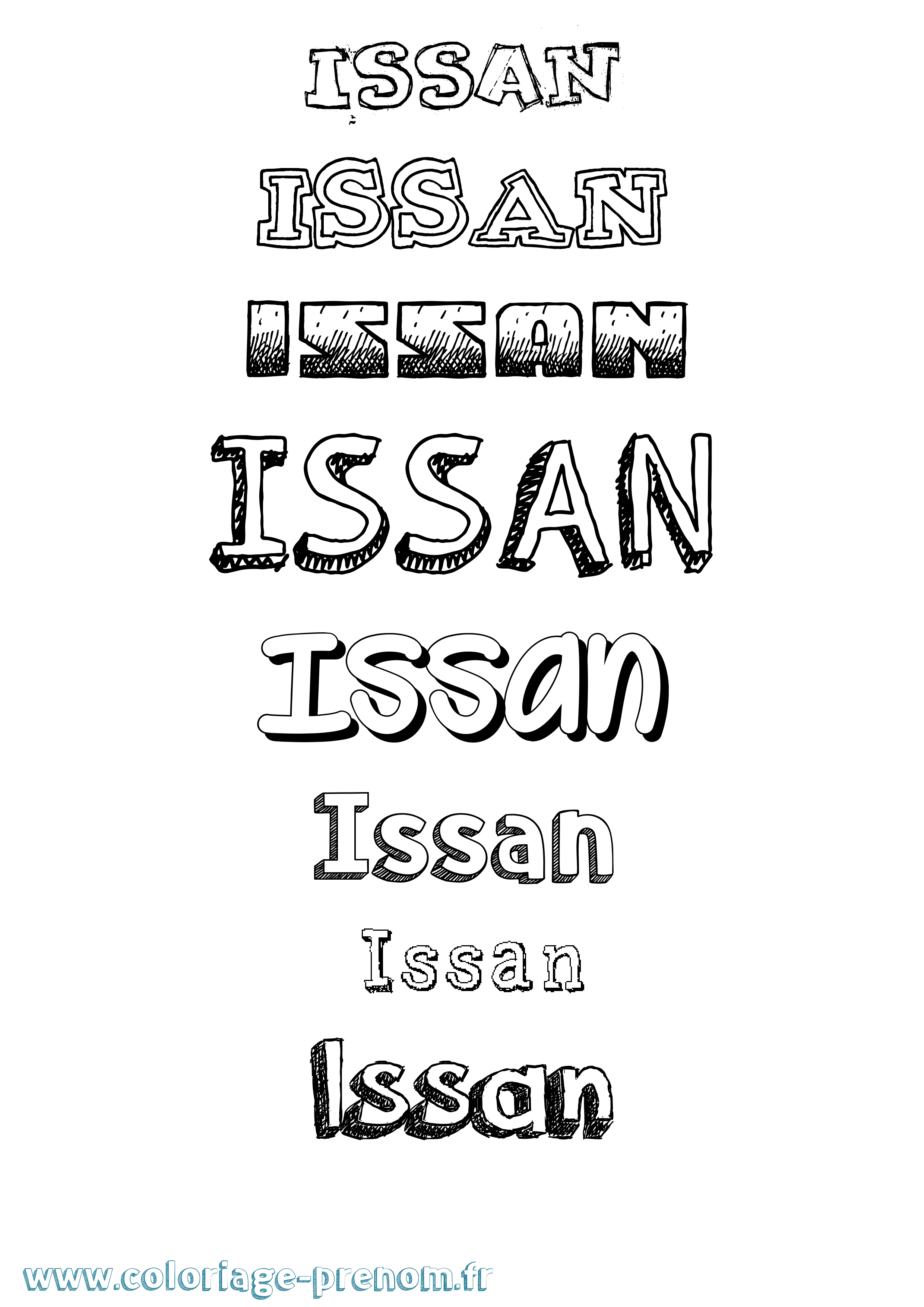 Coloriage Issan Dessiné Coloriage prénom Issan Dessiné